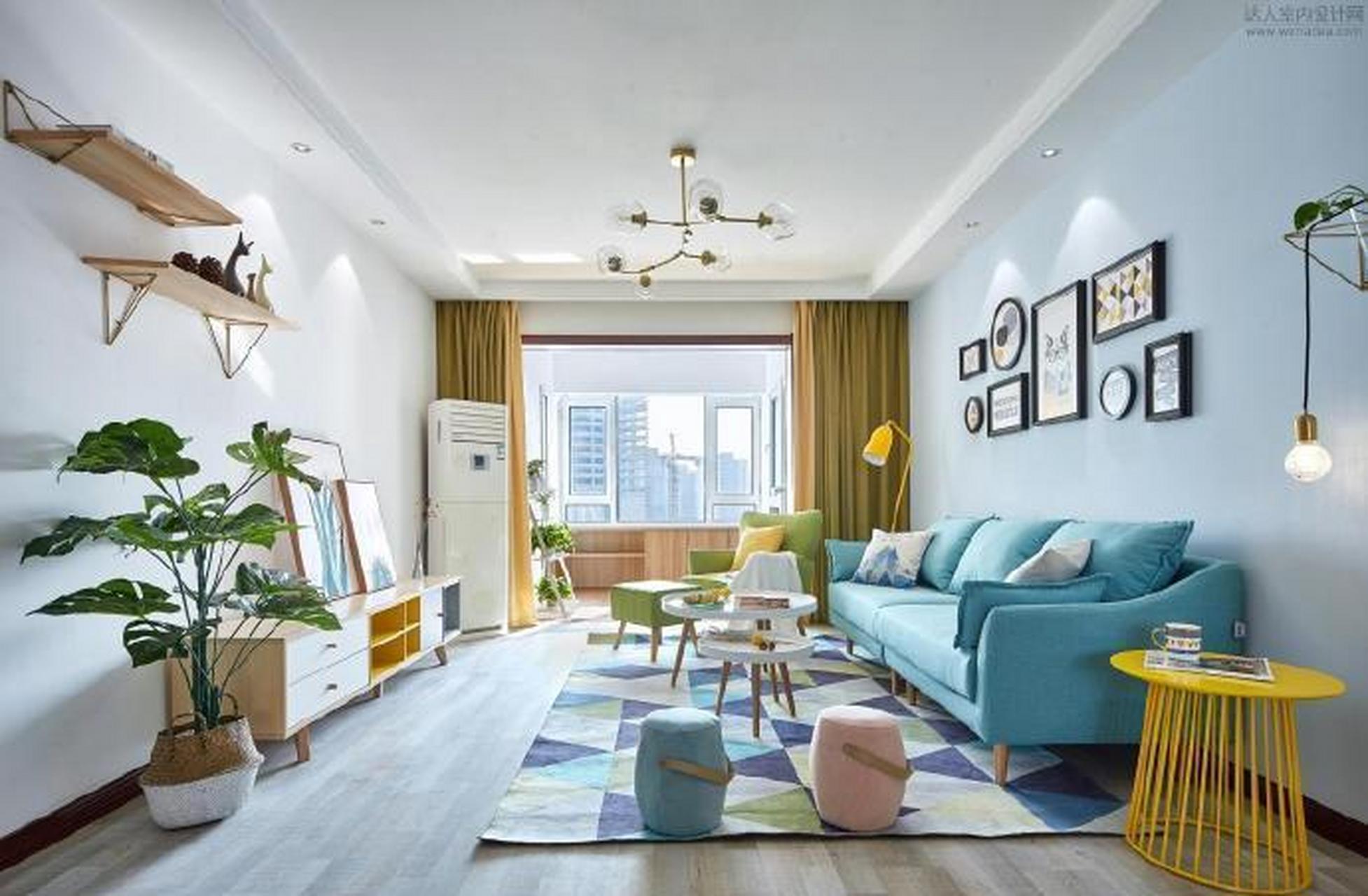 装修案例|123㎡北欧风格装修,整个客厅的色彩搭配让人感觉眼前一亮,很