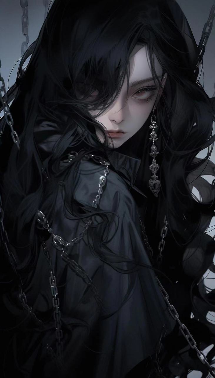 暗黑系列二次元ai插画你,嘿,带银链子了吗[二哈] #二次元美图# #ai