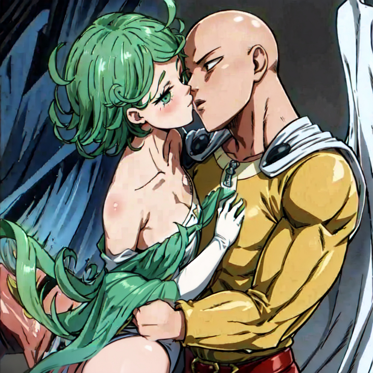 一拳超人#  不得不说,琦玉跟龙卷越看越有夫妻相呐[嘿哈]