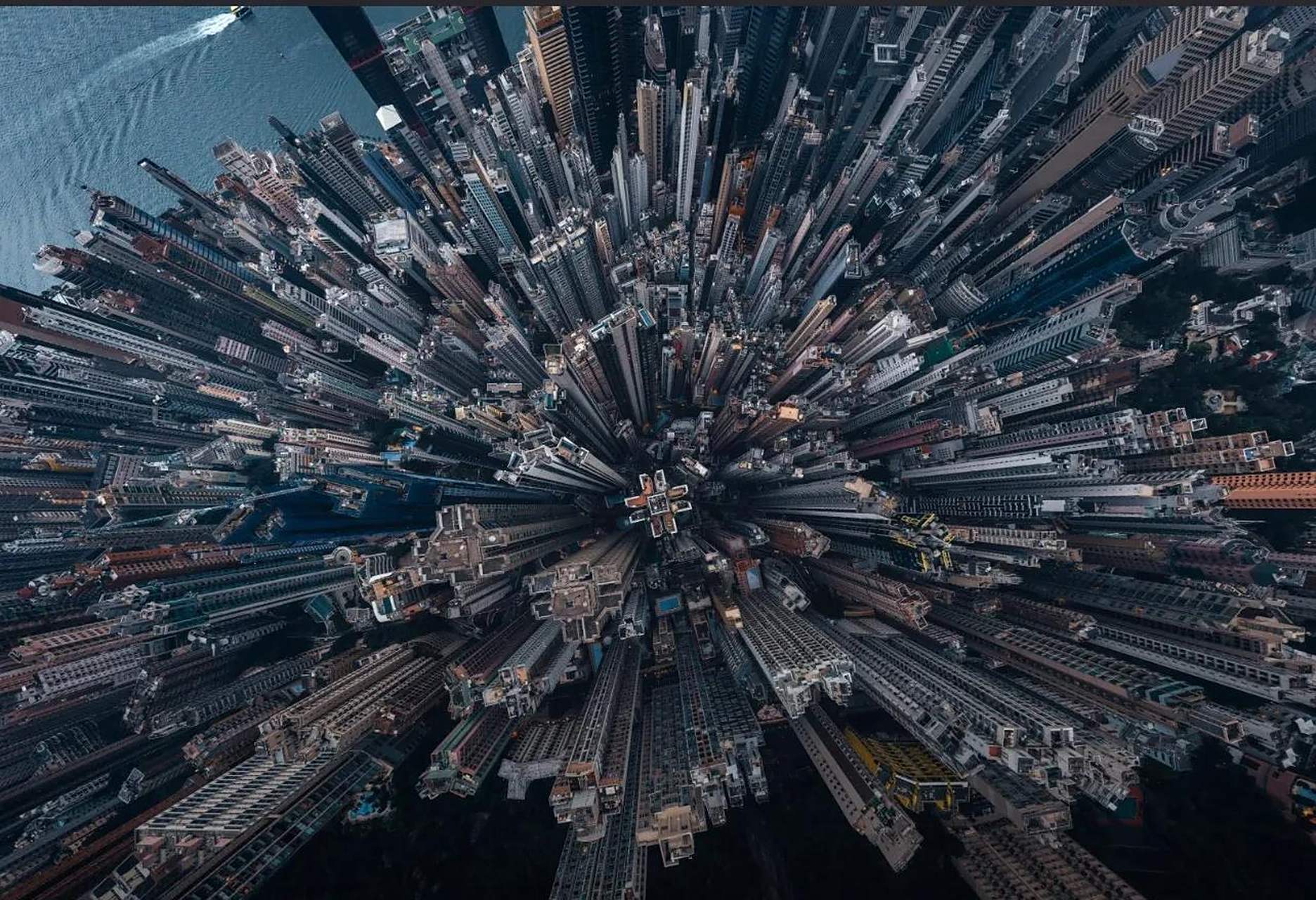 航拍香港岛的密集区| 到了香港才明白什么叫做密集城市,可以说是世界