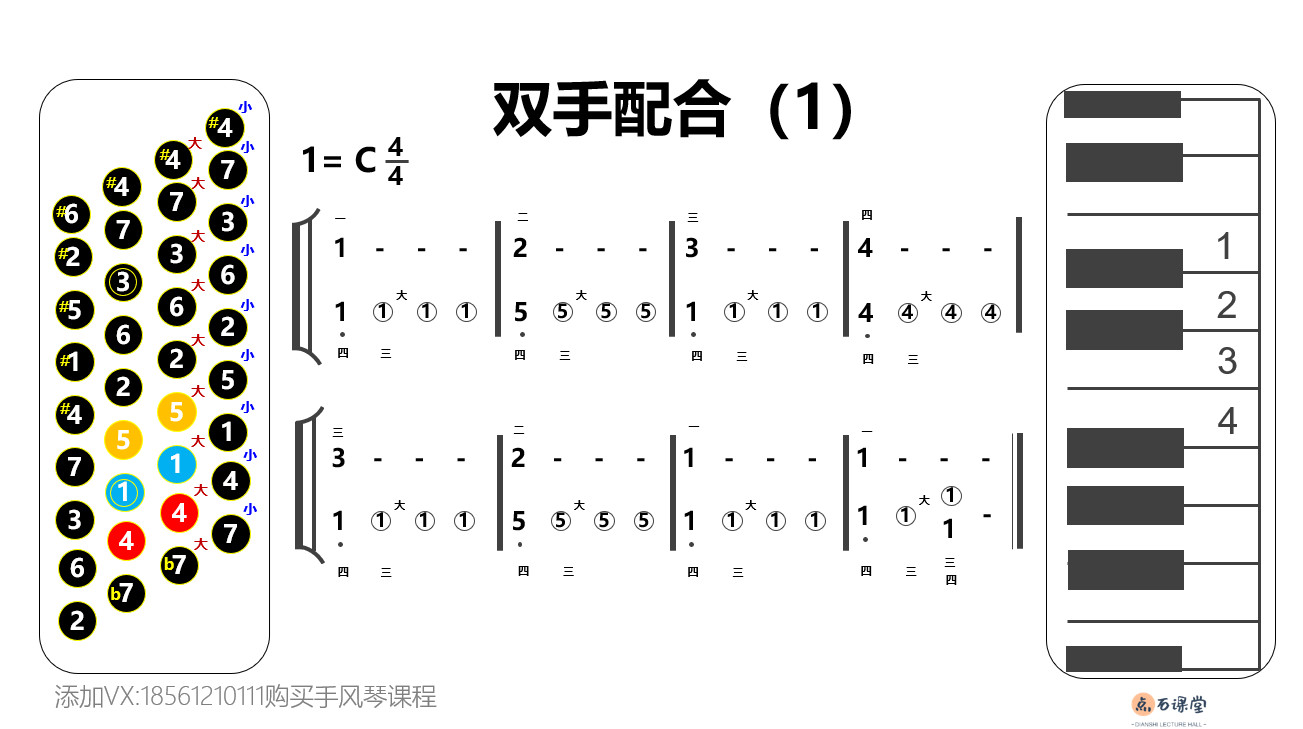 手风琴右手指法入门图片