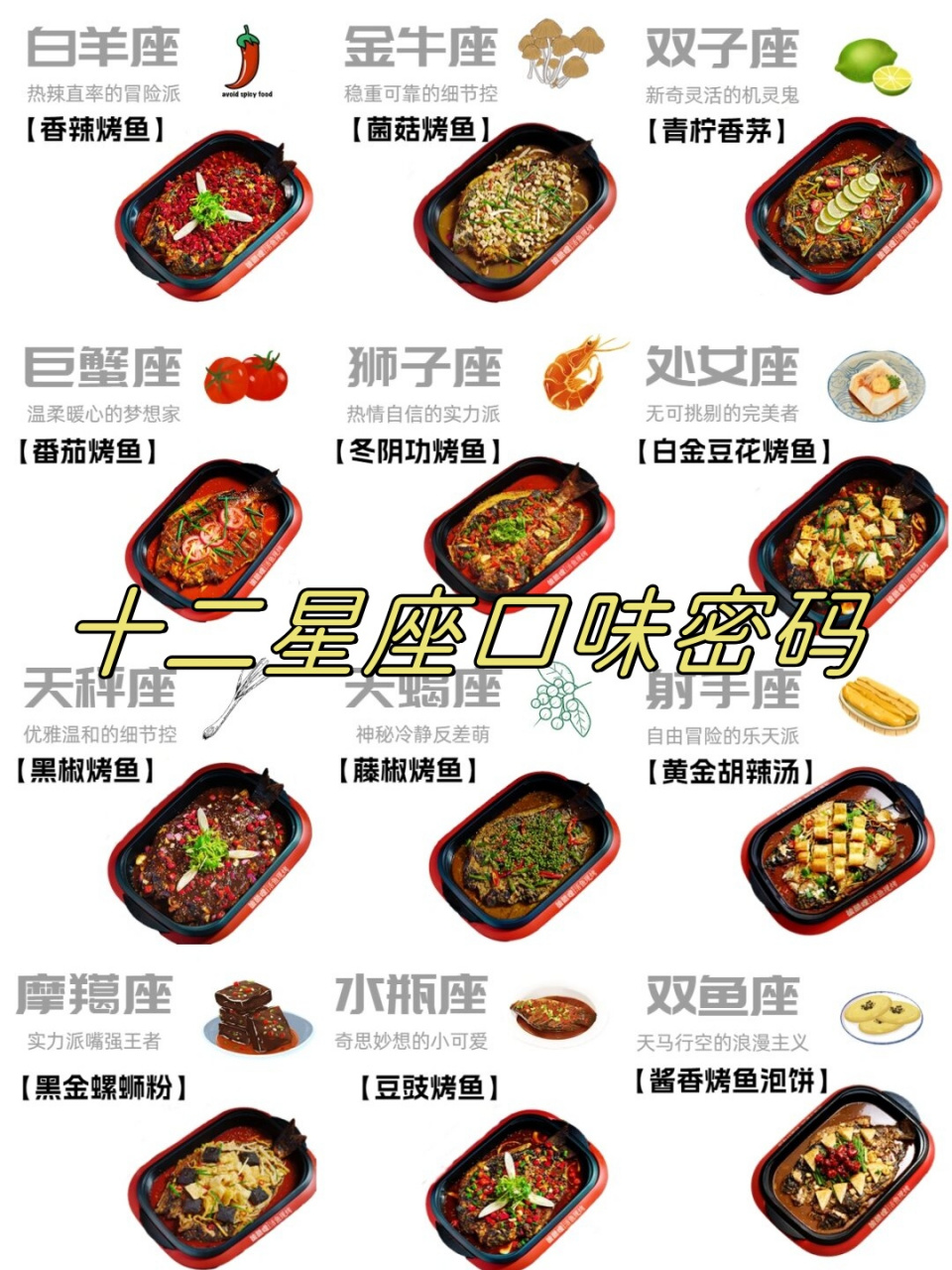 每个星座都有自己独特的口味和喜好,需要因人而异