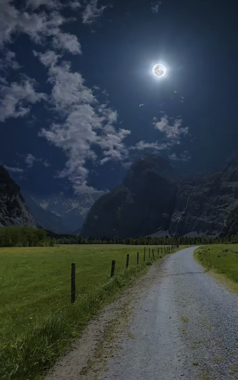 在这个明亮的夜晚,夜幕降临,万籁俱寂.