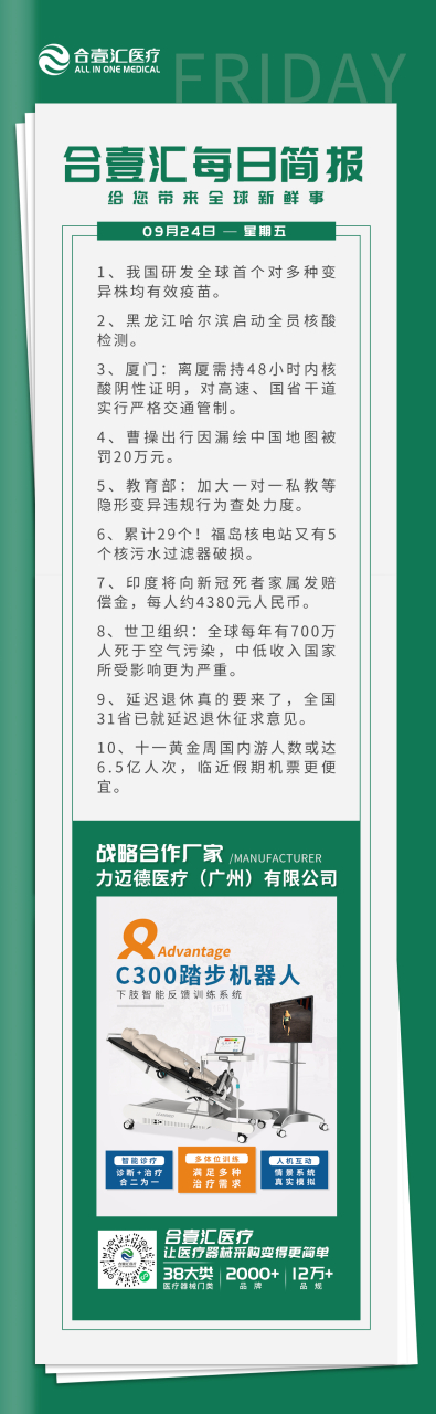 合壹汇医疗早报 厉害了我的国 我国研发全球首个对多种变异株均