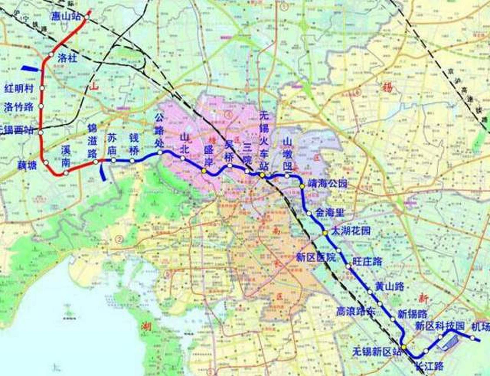 无锡地铁3号线火车站一期工程串联无锡和无锡新区站,将与地铁1,2号线