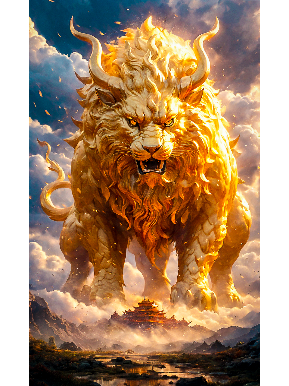 涂鸦仁兽麒麟,添福气  麒麟,传说中的神圣生物,以其温和的性格和仁慈