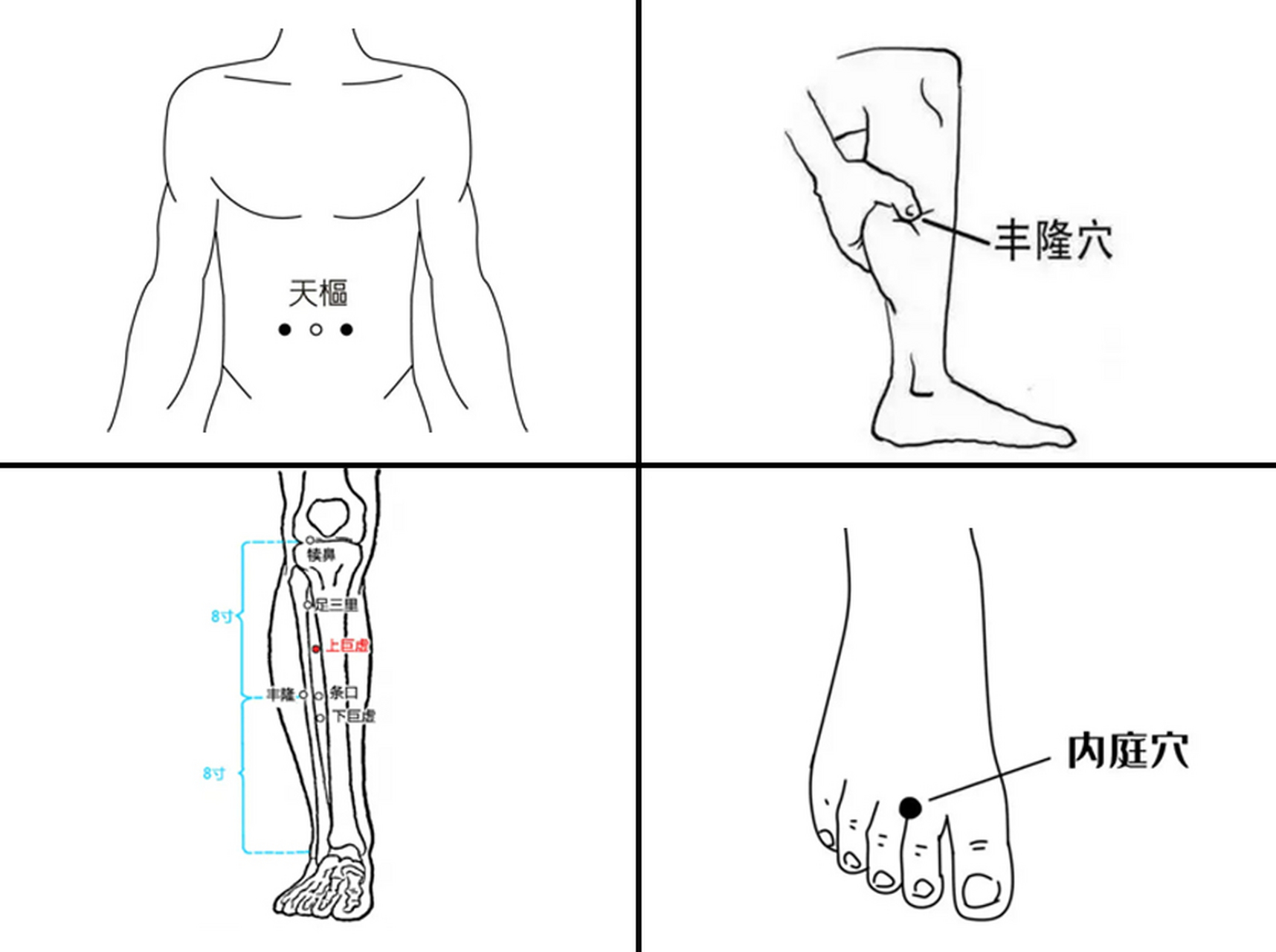 1,天枢穴 按摩方法:利用拇指进行点按,每天50次即可.