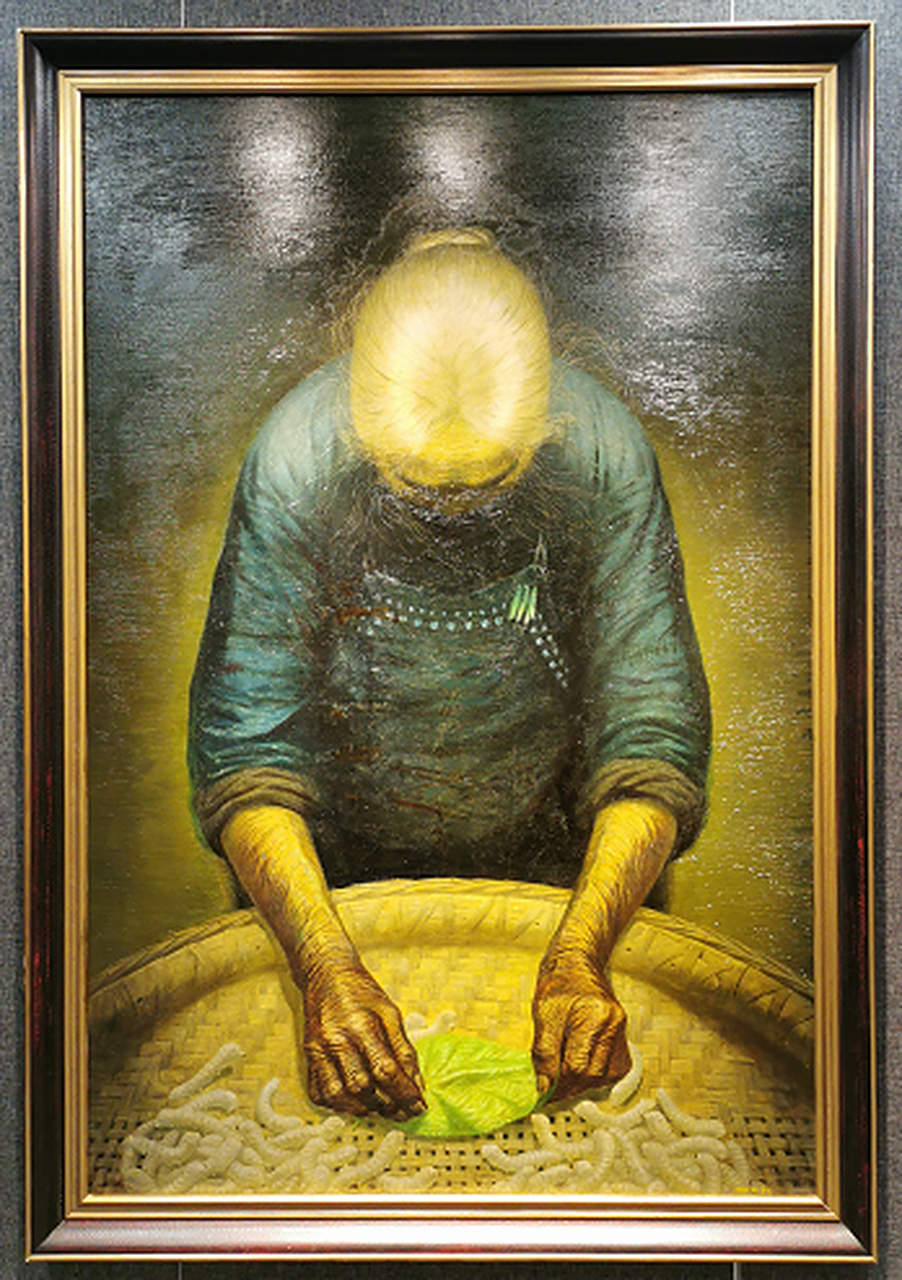 《春蚕》罗中立 1983年制 拍卖成交价4174万  《春蚕》罗中立 1983年