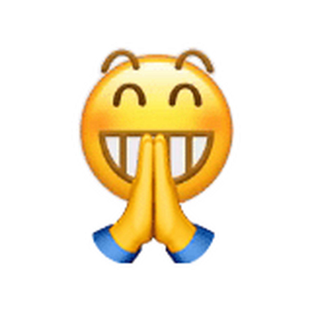 双手合十祈祷小黄脸表情包