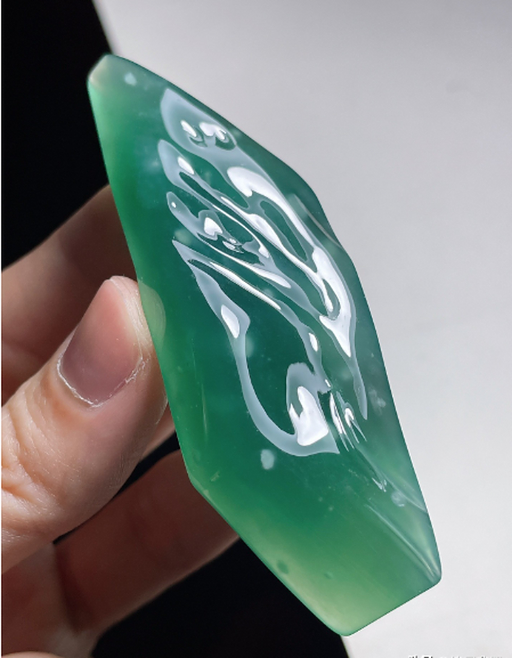 点击头像看直播# #翡翠#精品老蓝水飘雪花棉,冰感胶感水头十足,底子