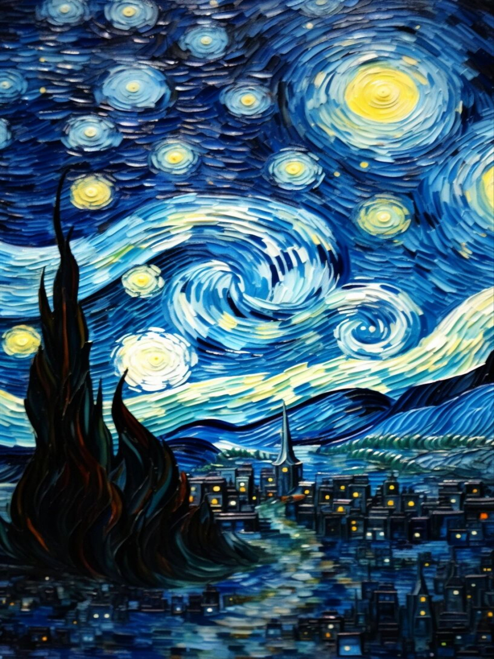 梵高星空壁纸  仿佛置身于梵高的星空之下.