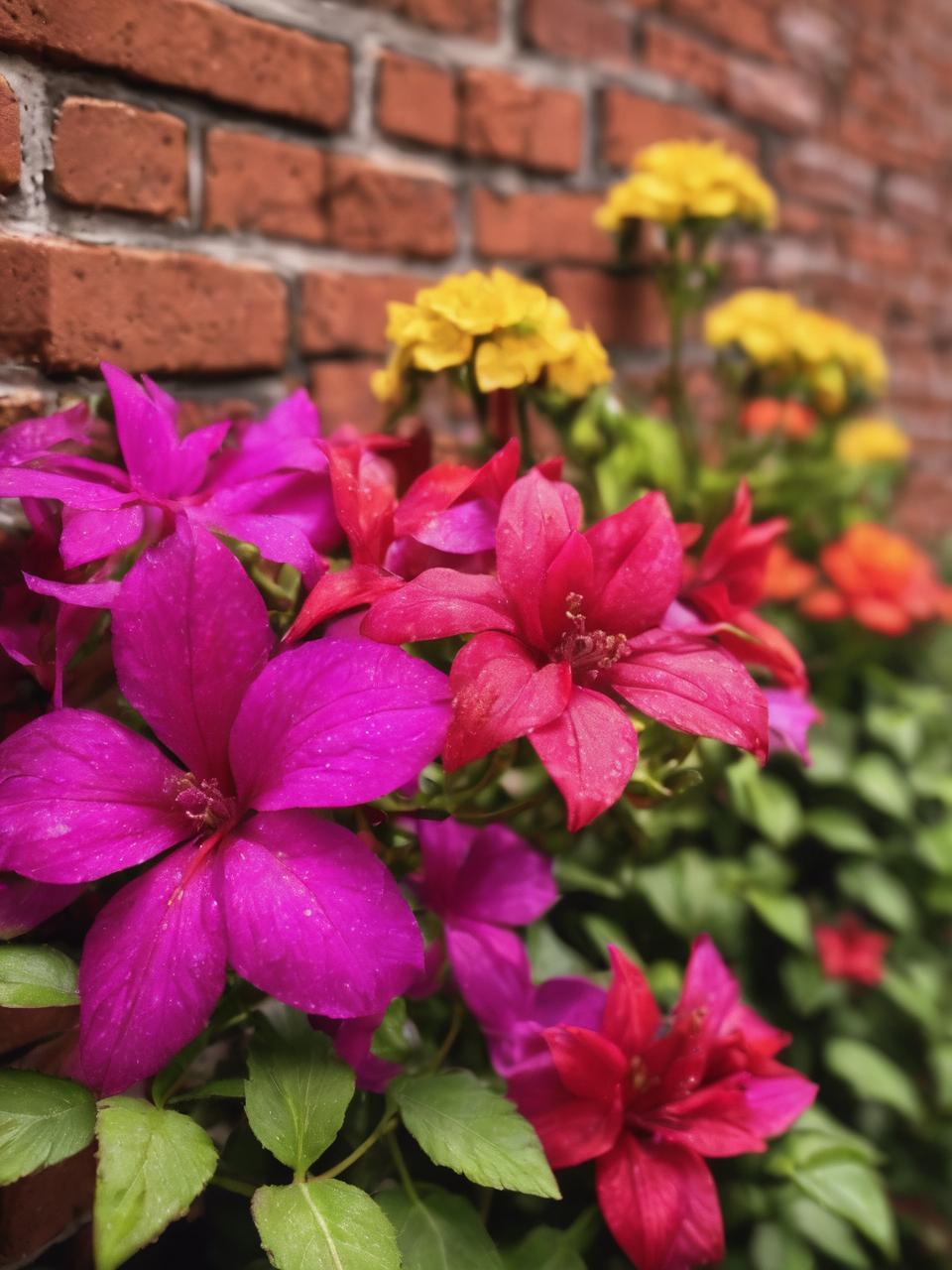 墙角的鲜花
