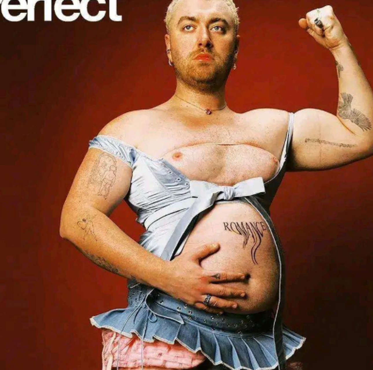 英国歌手sam smith登上杂志封面,造型大胆毫不在意自己发福的身材,有