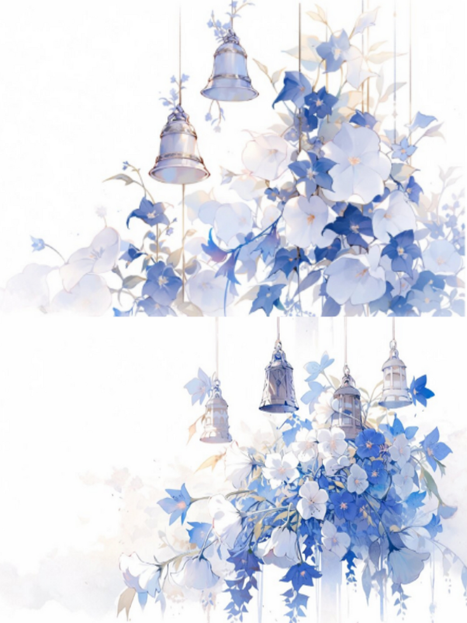 蓝风铃花壁纸  在繁花似锦的春天里,我选择了蓝风铃花作为我的壁纸.