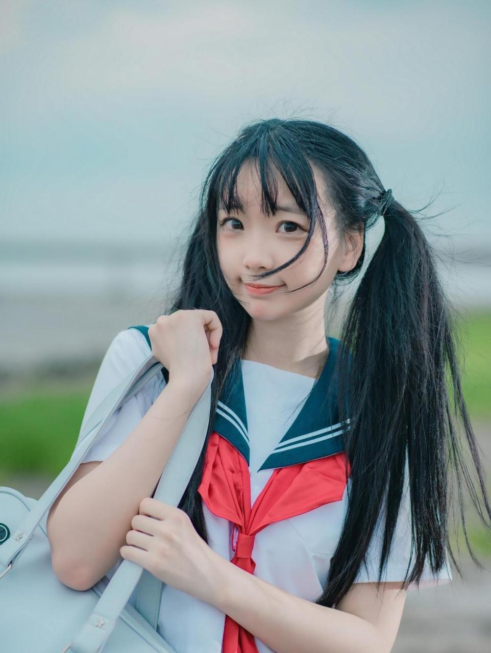 可爱的双马尾jk女孩,好唯美的感觉