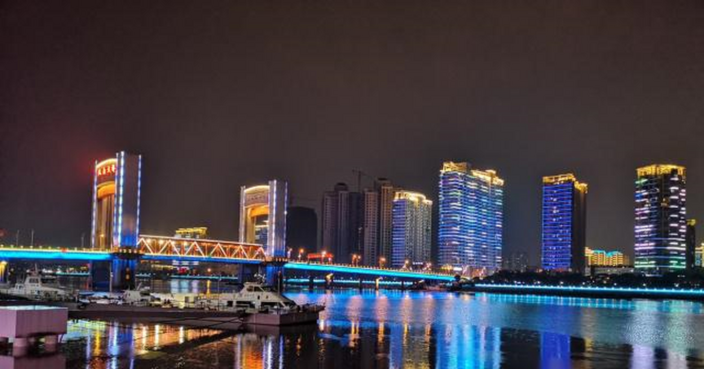 鳌江夜景图片