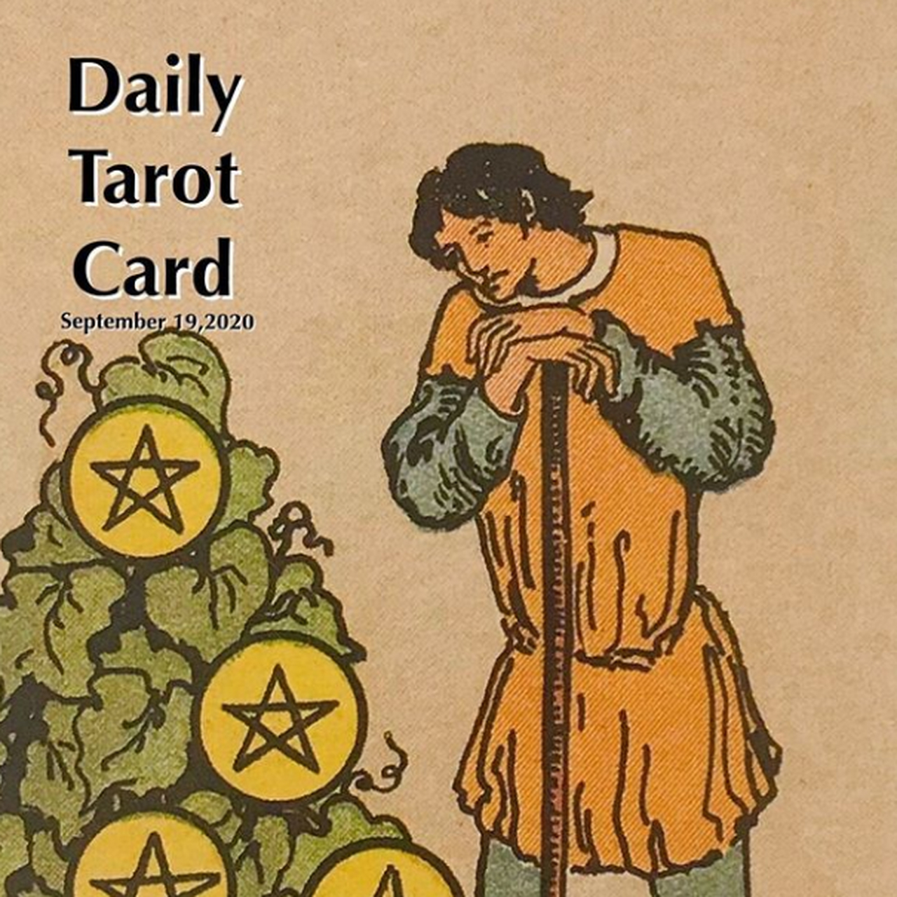 今日塔罗牌:seven of pentacles 星币七的男子 默默耕耘 等待丰收