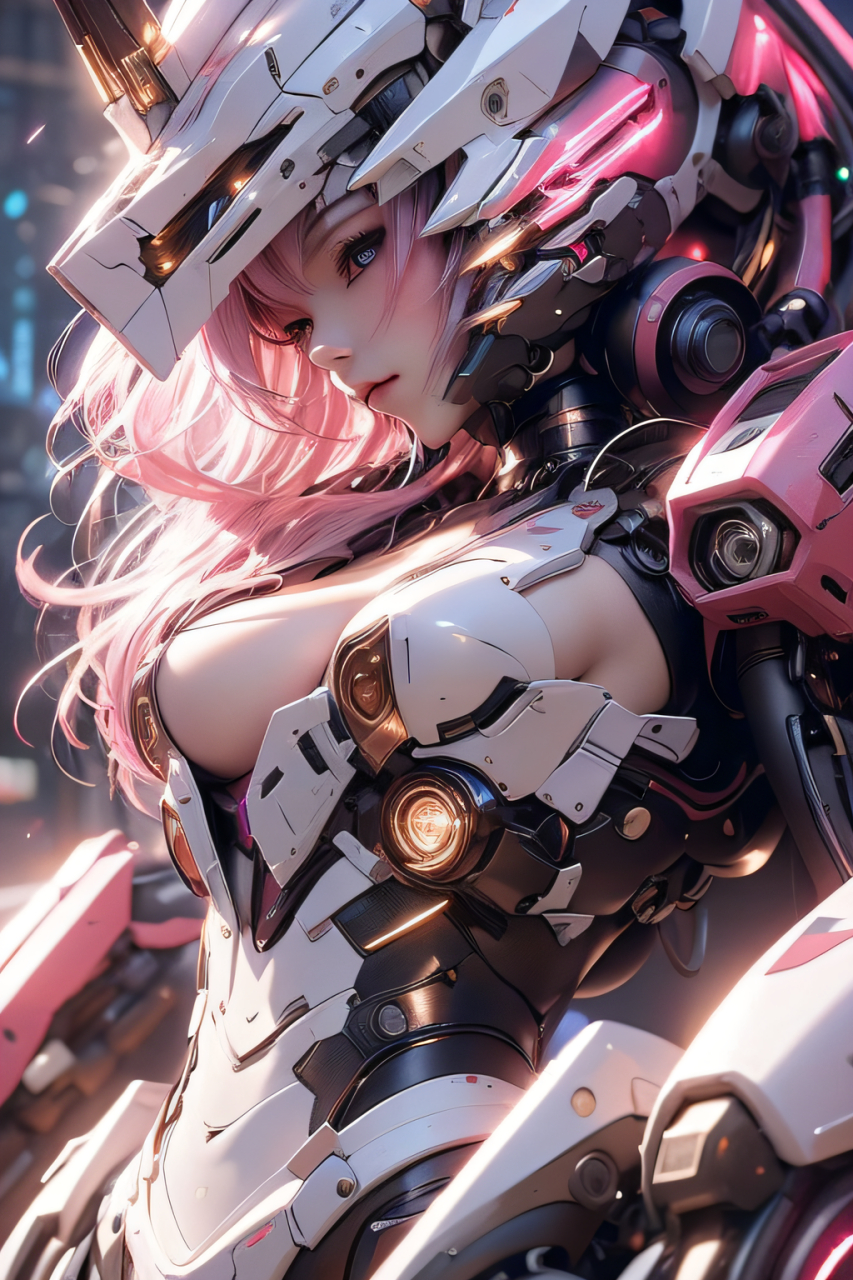 粉色机甲,跟我一起加入战斗#机甲少女# #二次元美少女