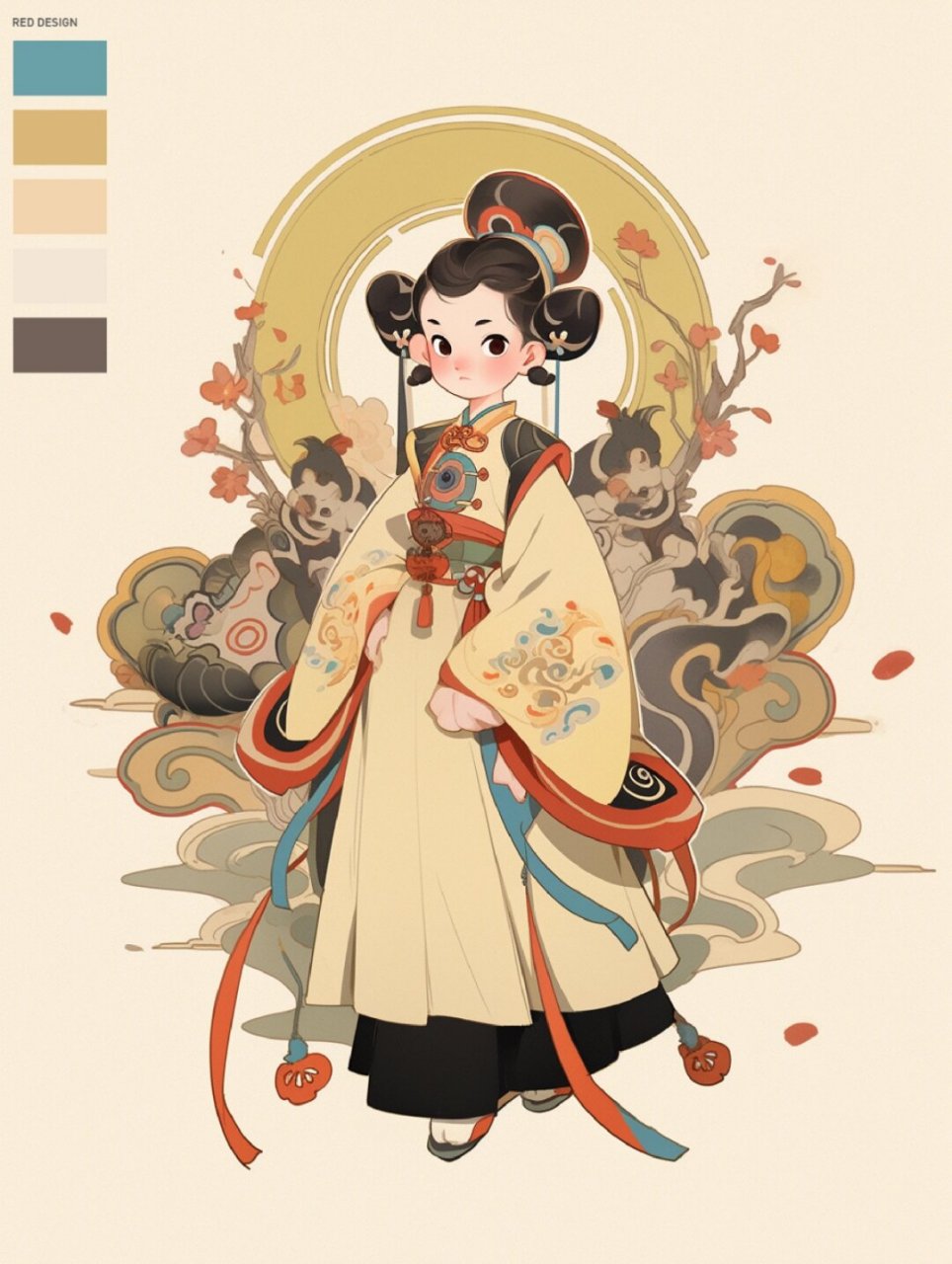 国风q版人物|荣曜秋菊  荣曜秋菊,华茂春松