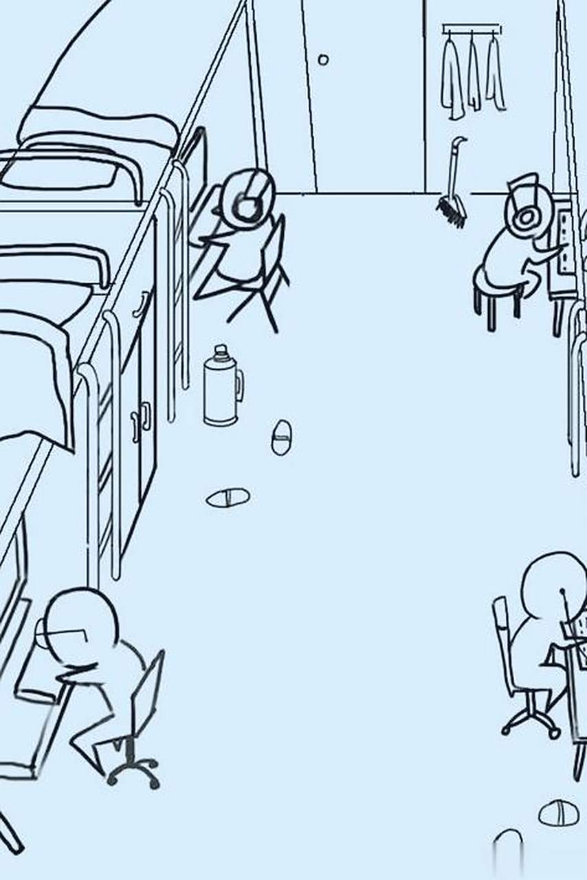 一个宿舍各过各的#……同床还异梦呢,何况一个宿舍.