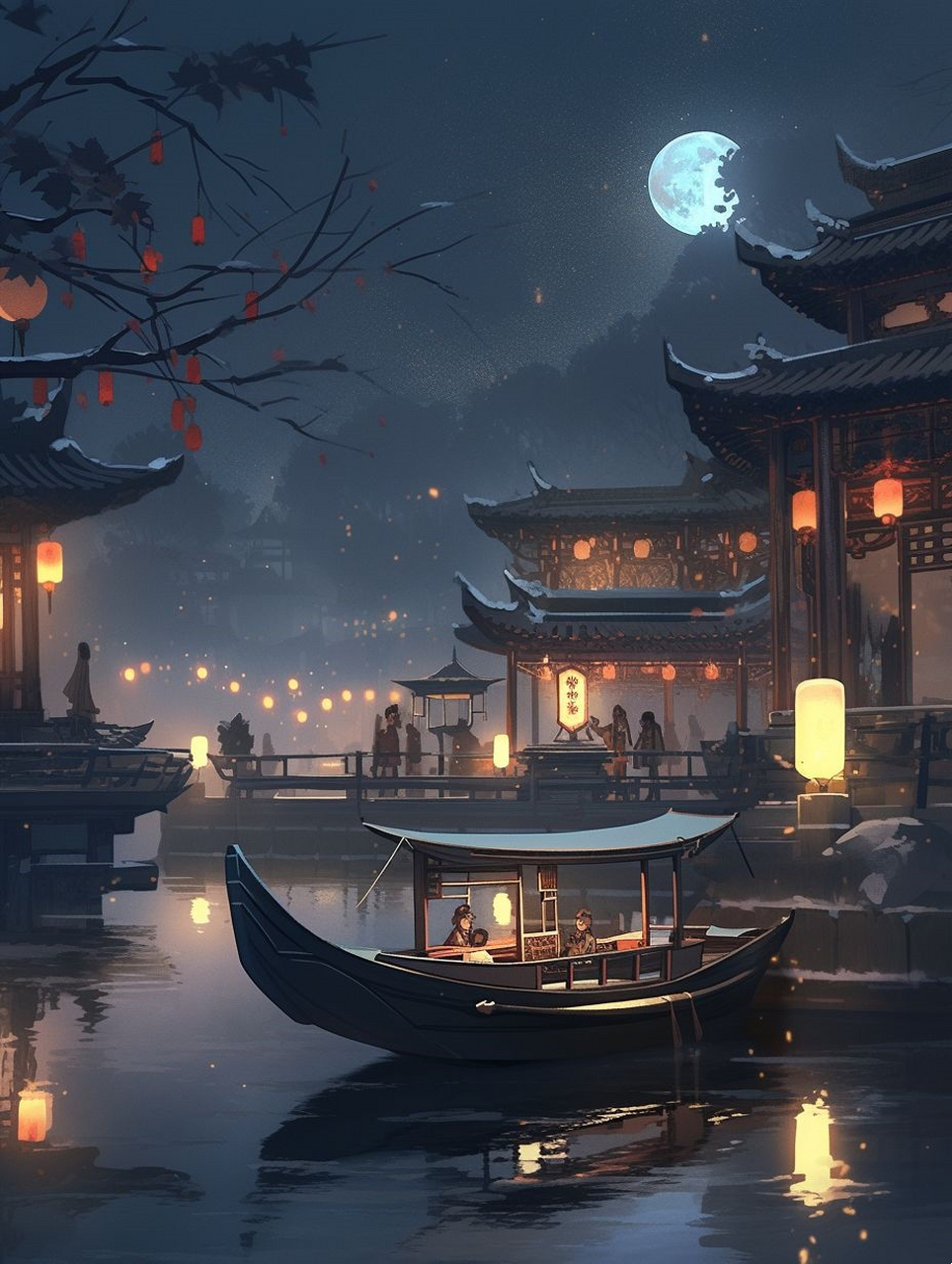 国风壁纸i  明月几时有,把酒问青天  这个ai是懂国风的 送你好看的