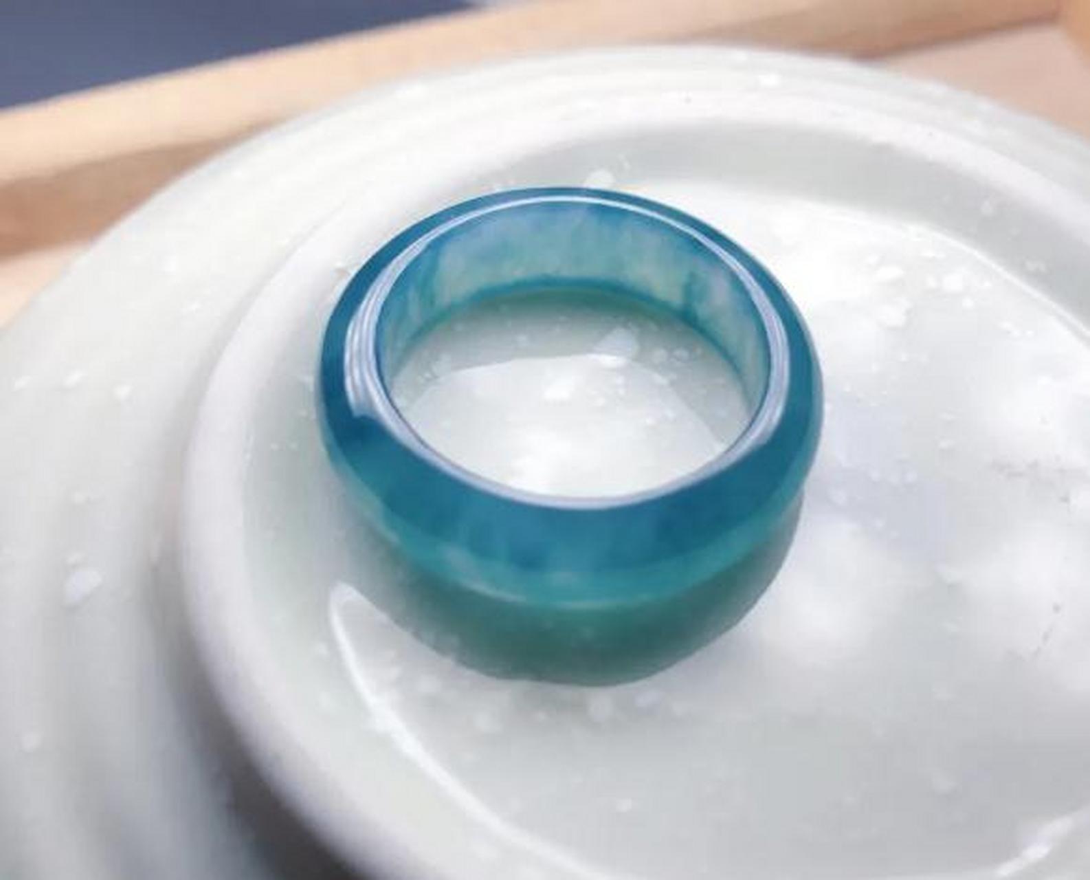 纯纯的蓝～翡翠,天空蓝,牛仔蓝~可指环可挂件