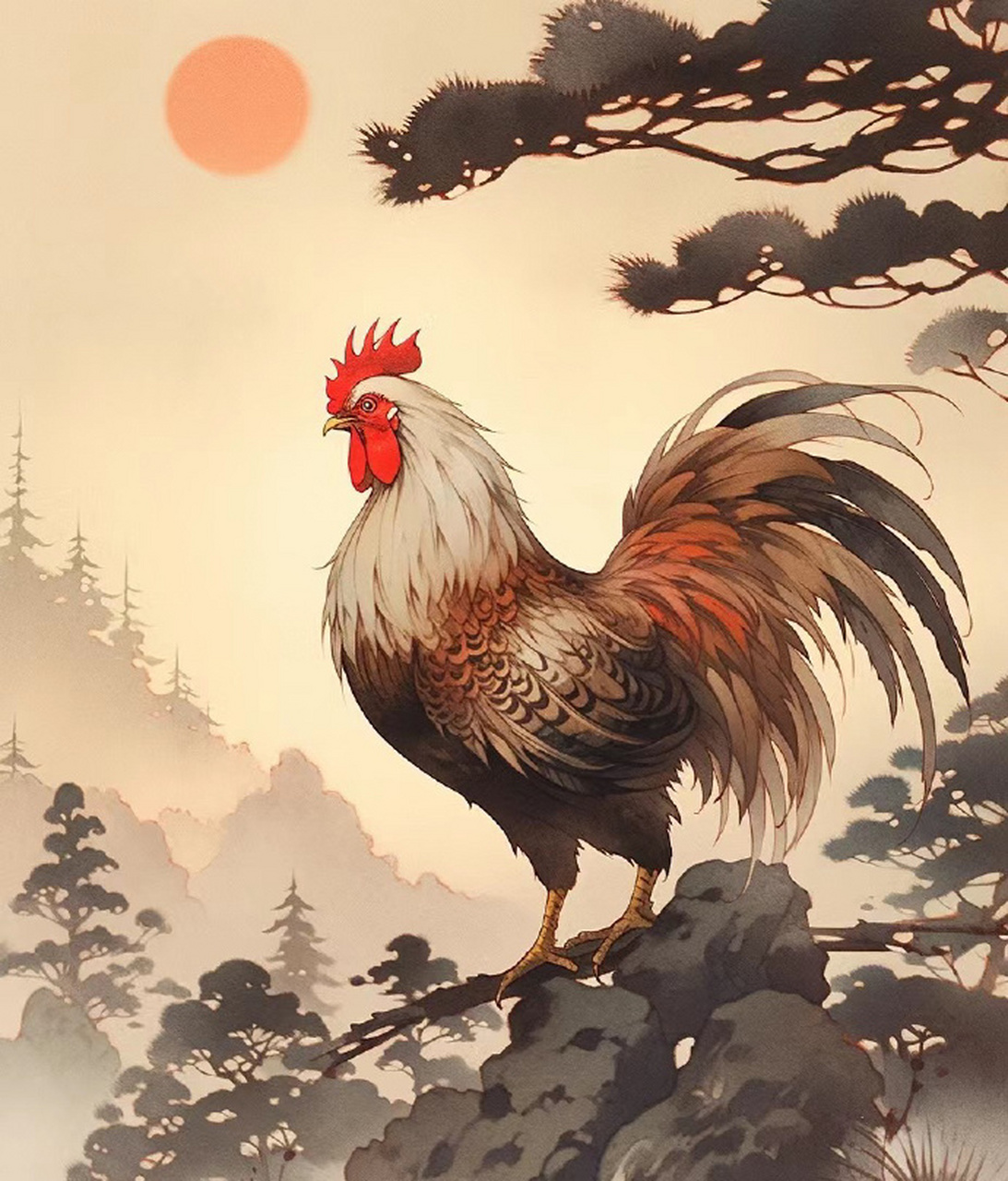 雄鸡唱晓,鸿运当头