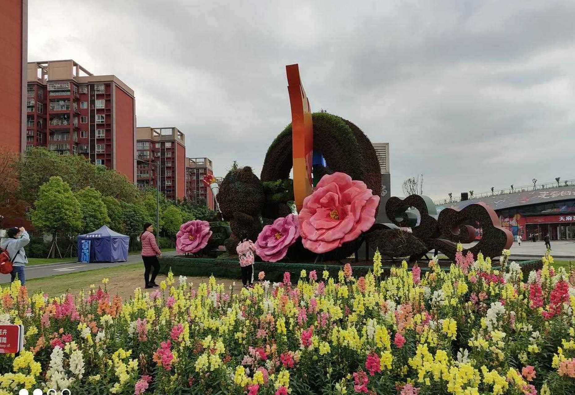 天府芙蓉园是4a景区,进去游园是免费的,停车费也不收,来了好多人在
