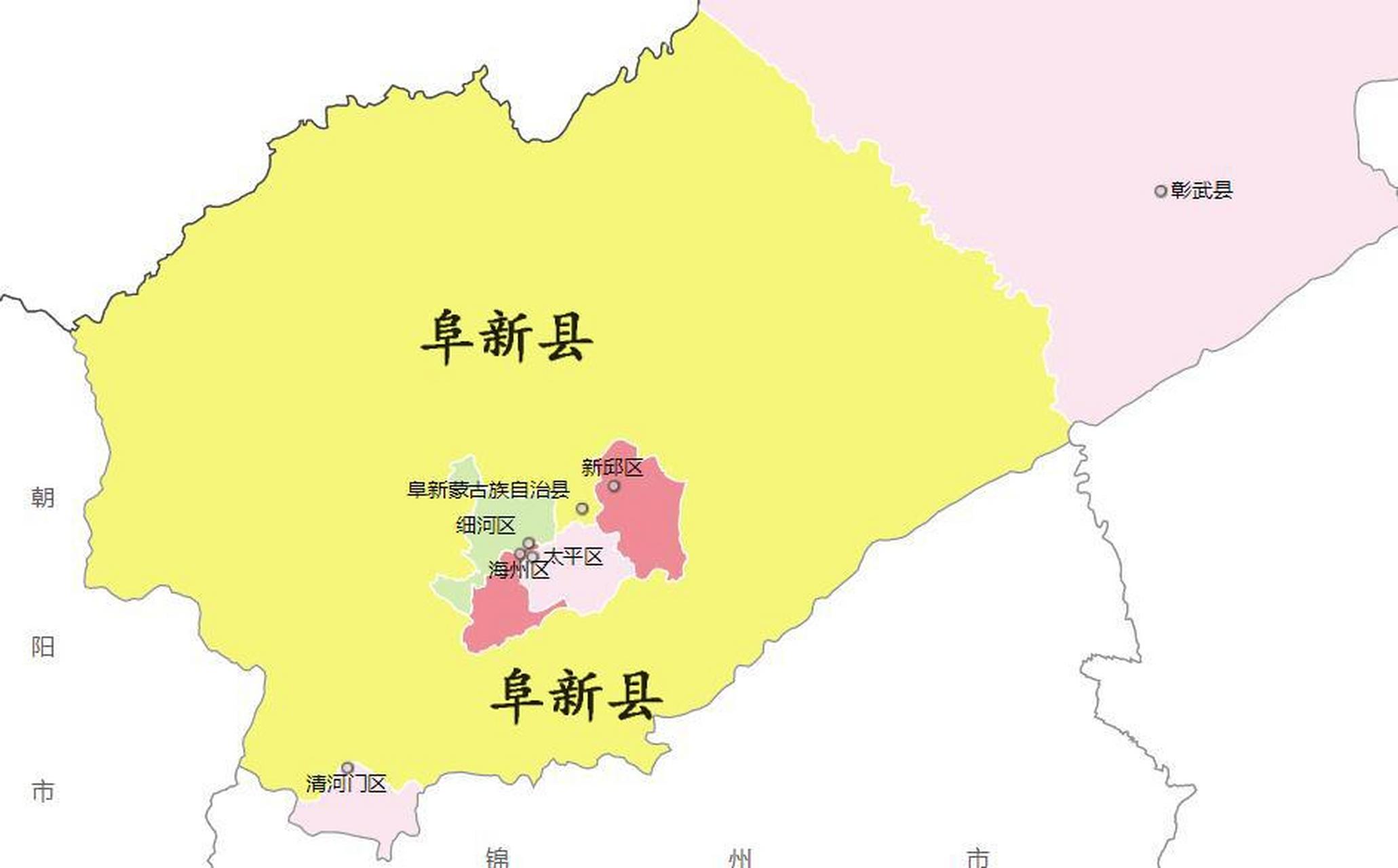 阜新市區縣房價分佈; 彰武縣,4053元/平; 阜新蒙古族自治縣,3340元