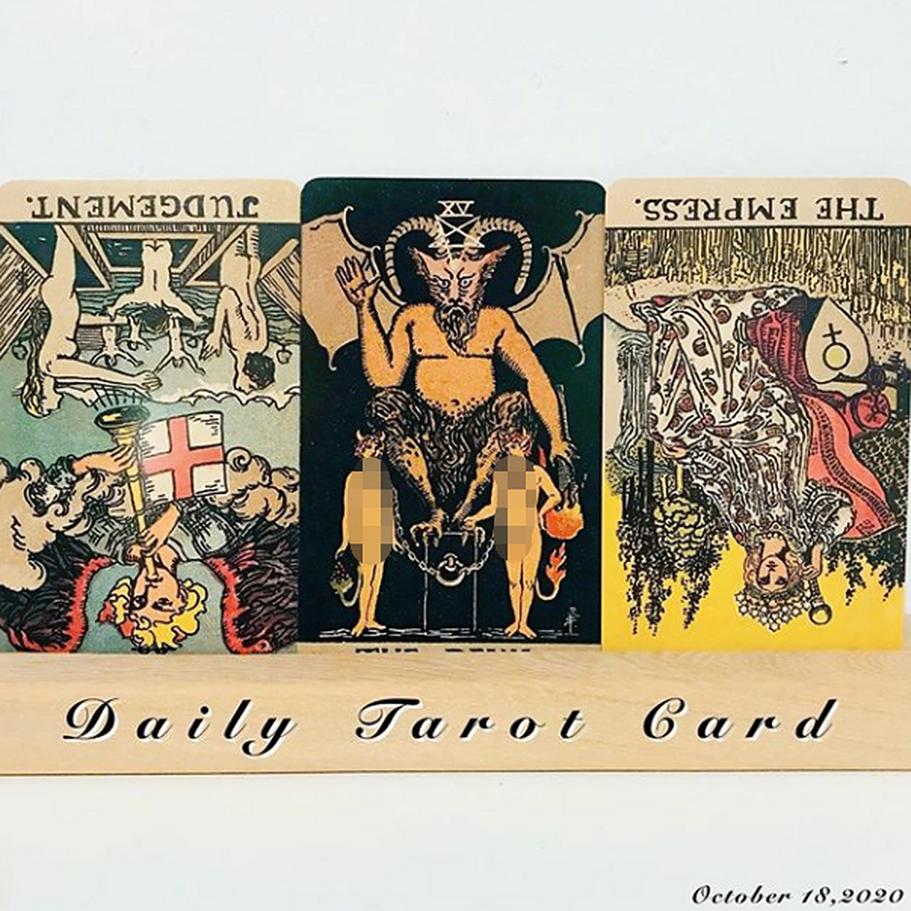 今日塔罗牌:judgement/the devil/the empress  适度放纵享乐是必须的