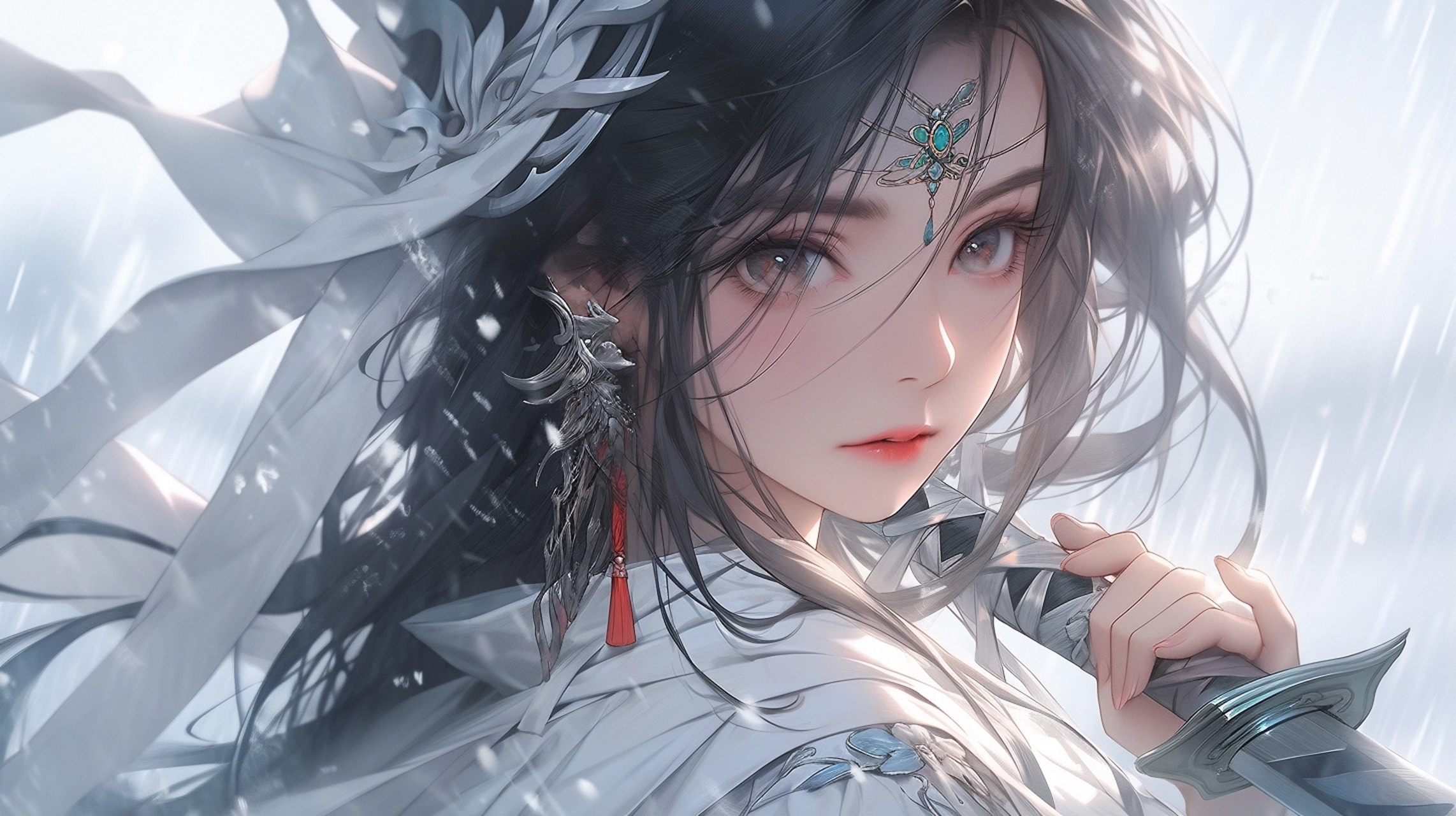 电脑壁纸# #二次元美图# #美女# #二次元# #古风美女# 一人一剑,逆行