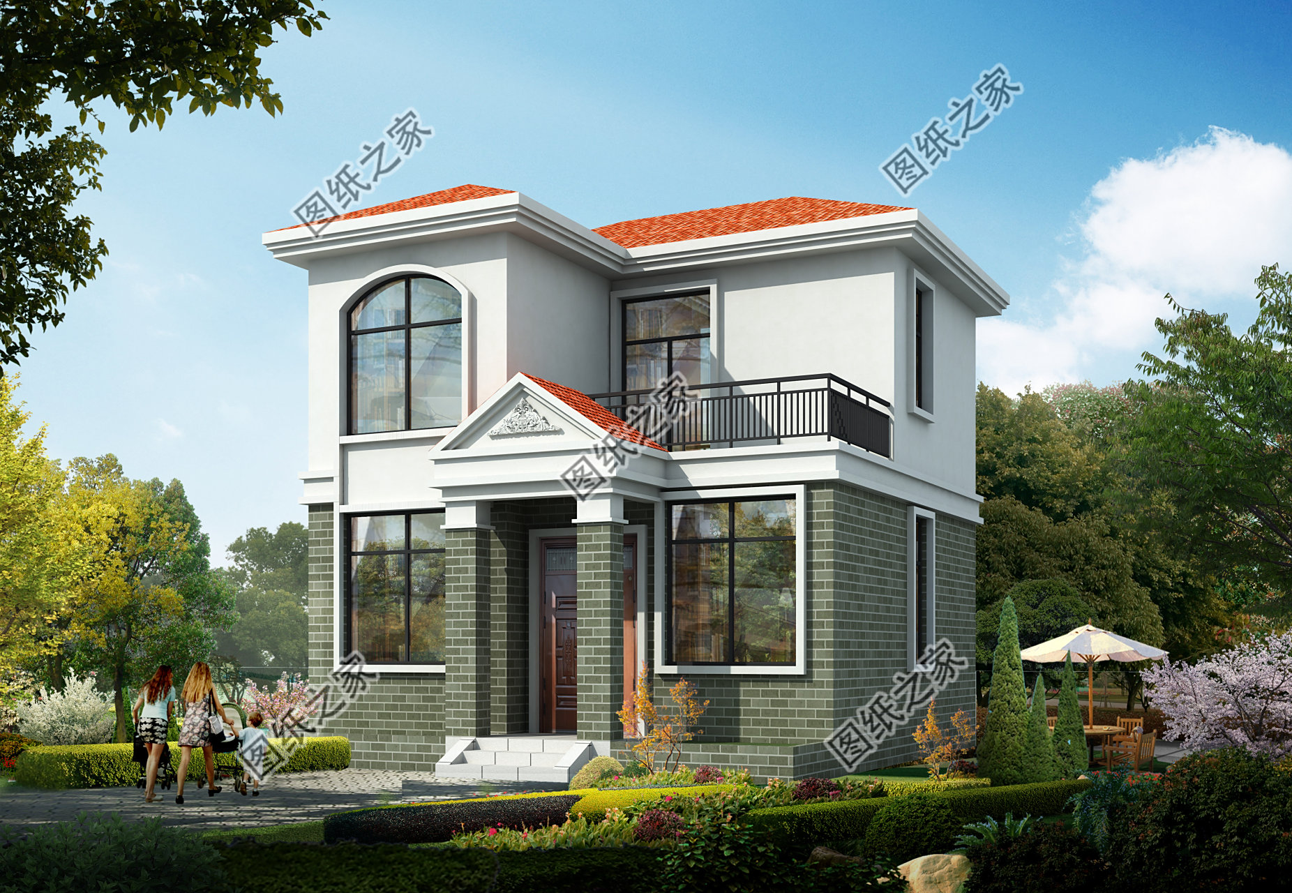 二层农村房子图片及设计图,简易二层小楼,占地50平米左右.