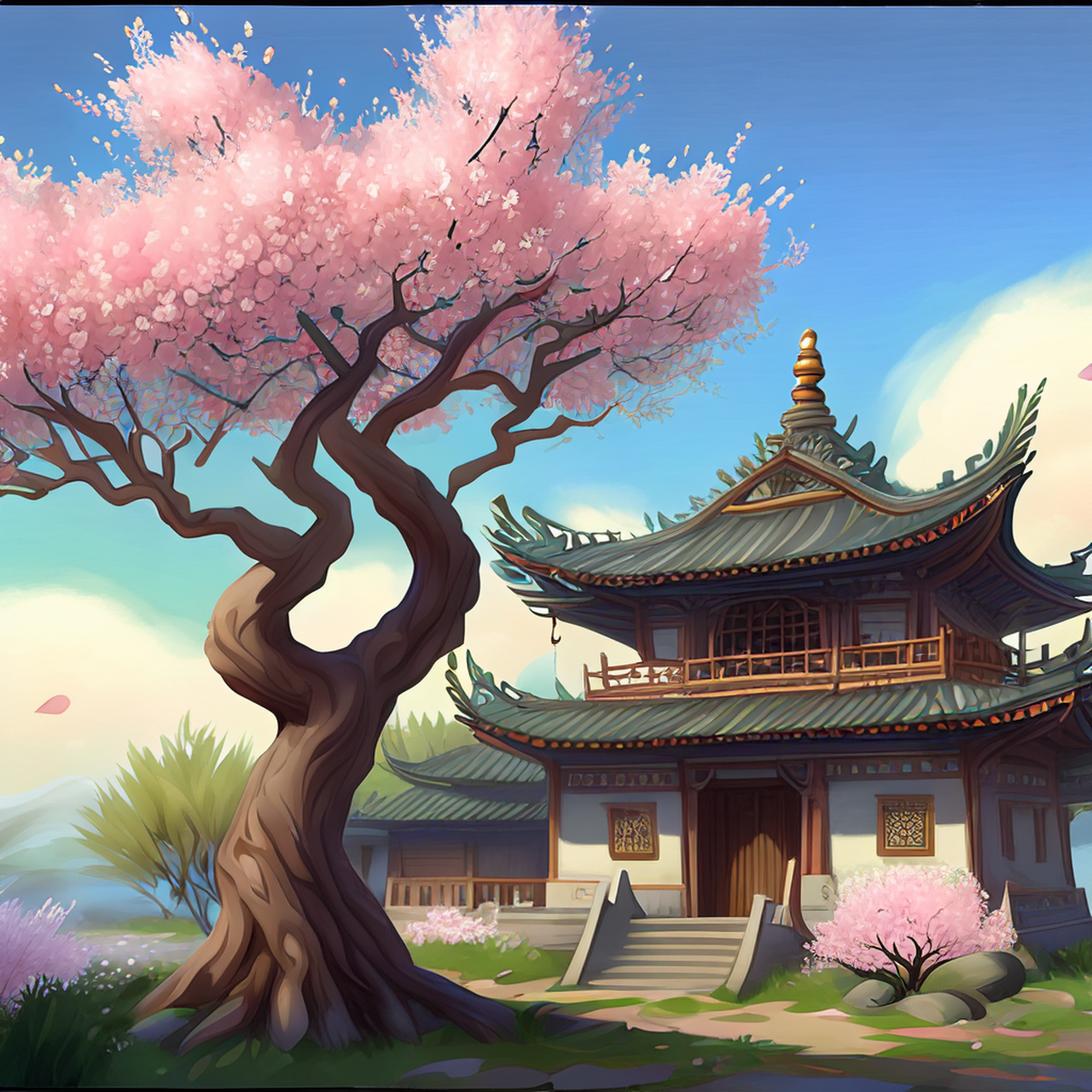 汉家三十六离宫,桃花树树摇春风.