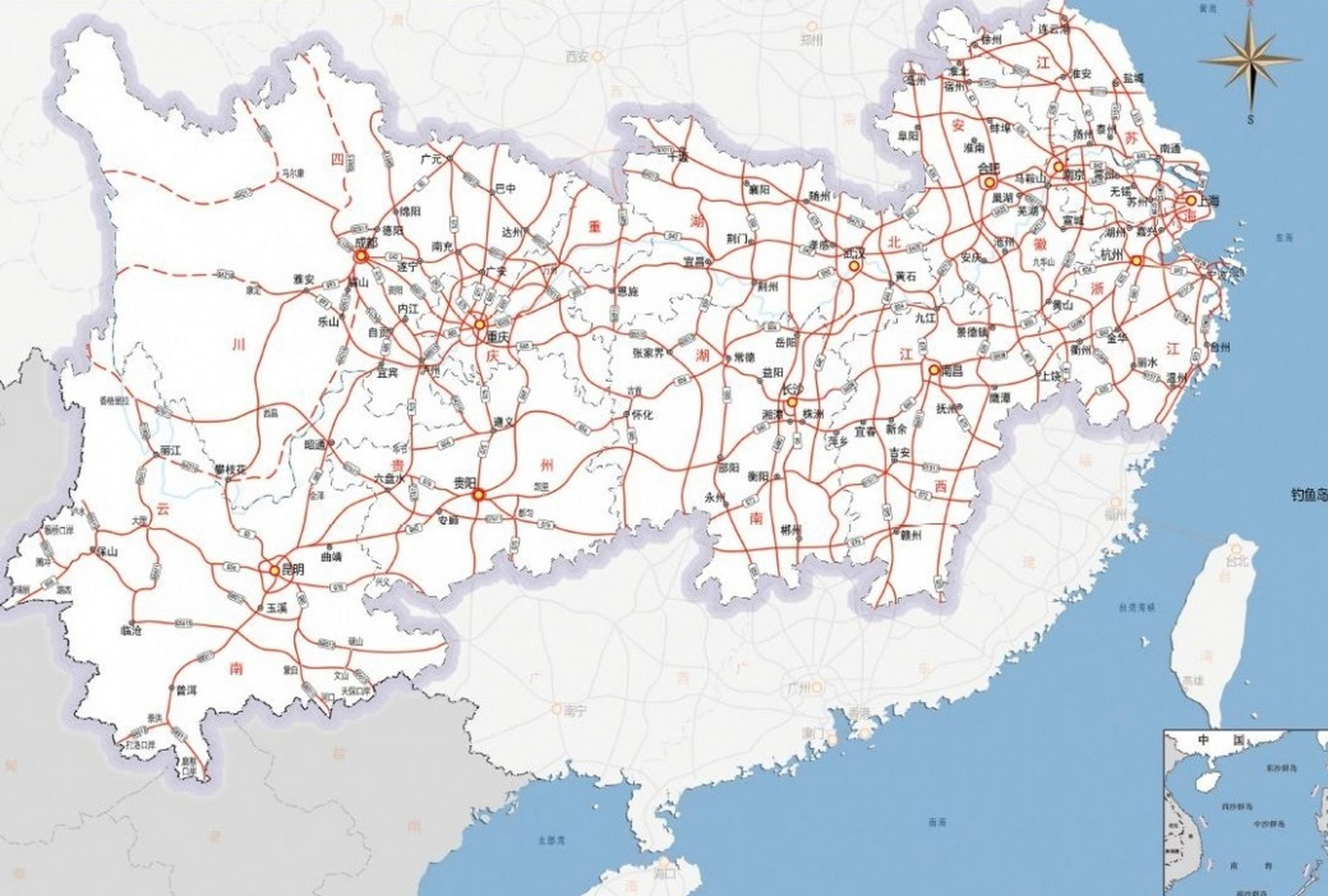 中国高速公路布局图图片