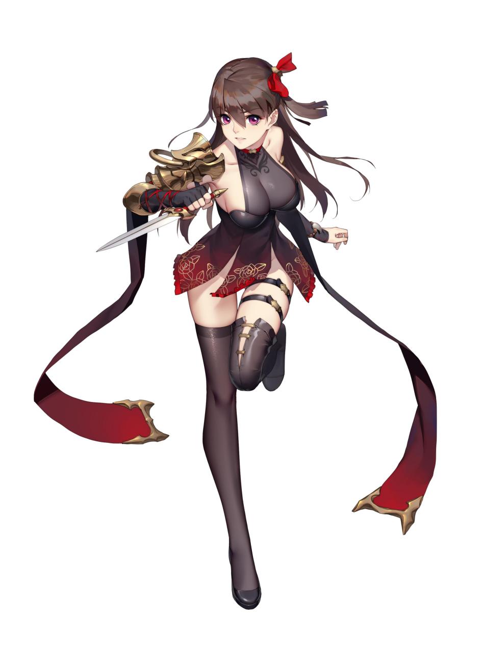 gif创作人# 游戏人物全身立绘插图,动作充满风情,英姿飒爽的小姐姐.