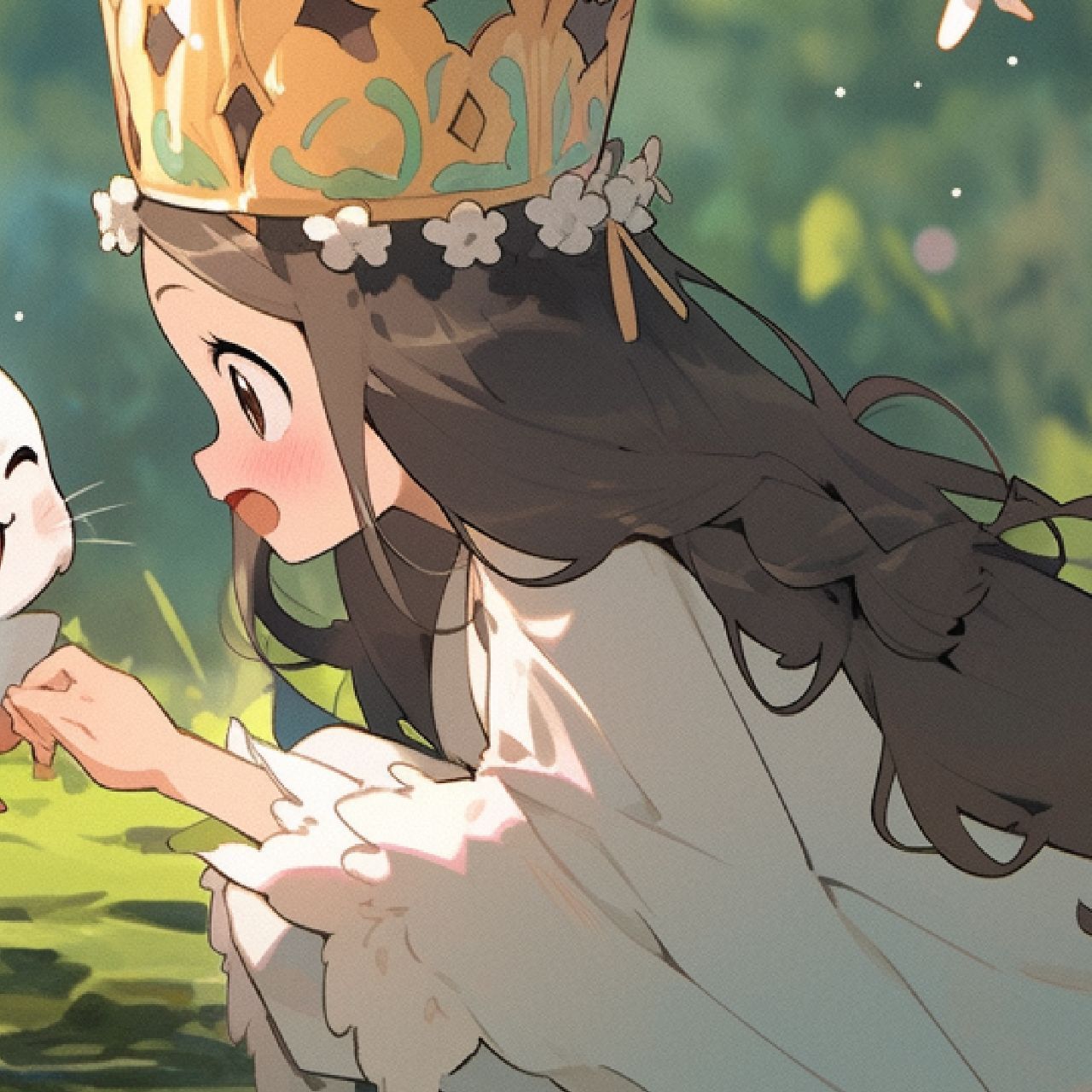 超治愈情侣头像"公主与猫"