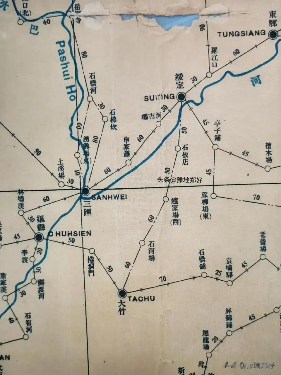 【达州老地图】达州1920年的老地图,虽然只是标了大概的位置,但能够标