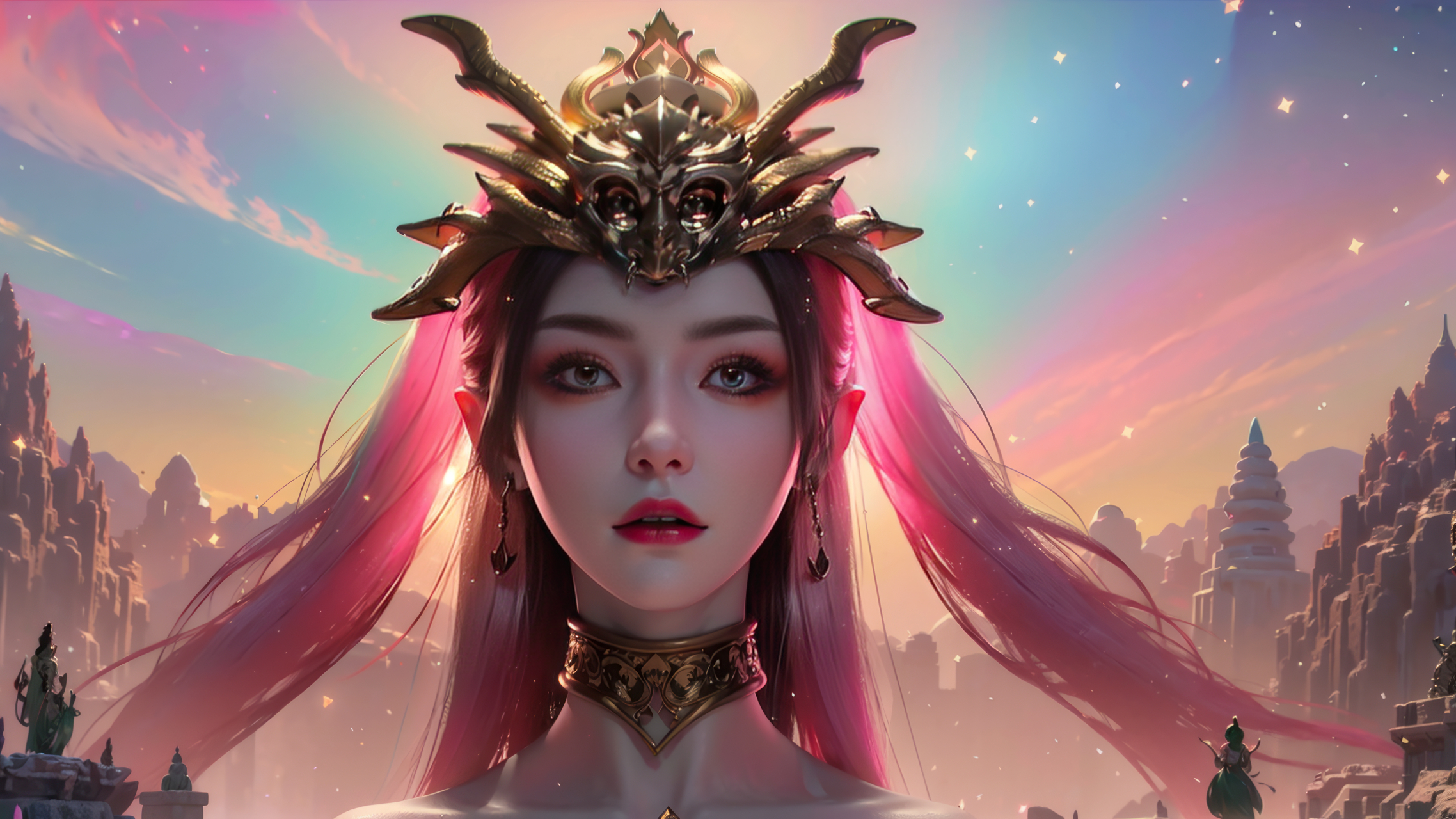 横屏4k壁纸,ai绘画练习稿#美杜莎