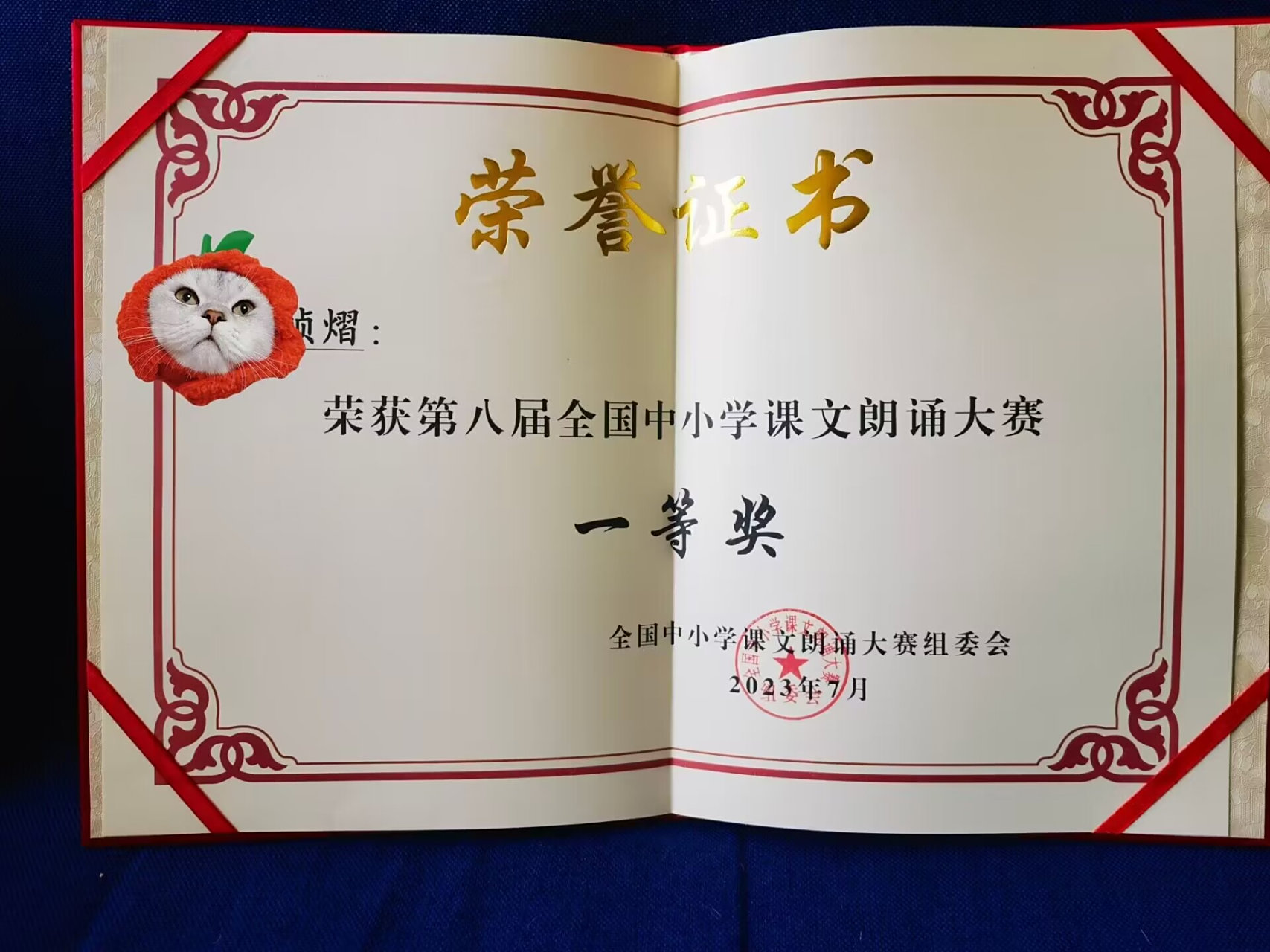 国韵学员荣获第八届全国中小学课文朗诵大赛一等奖