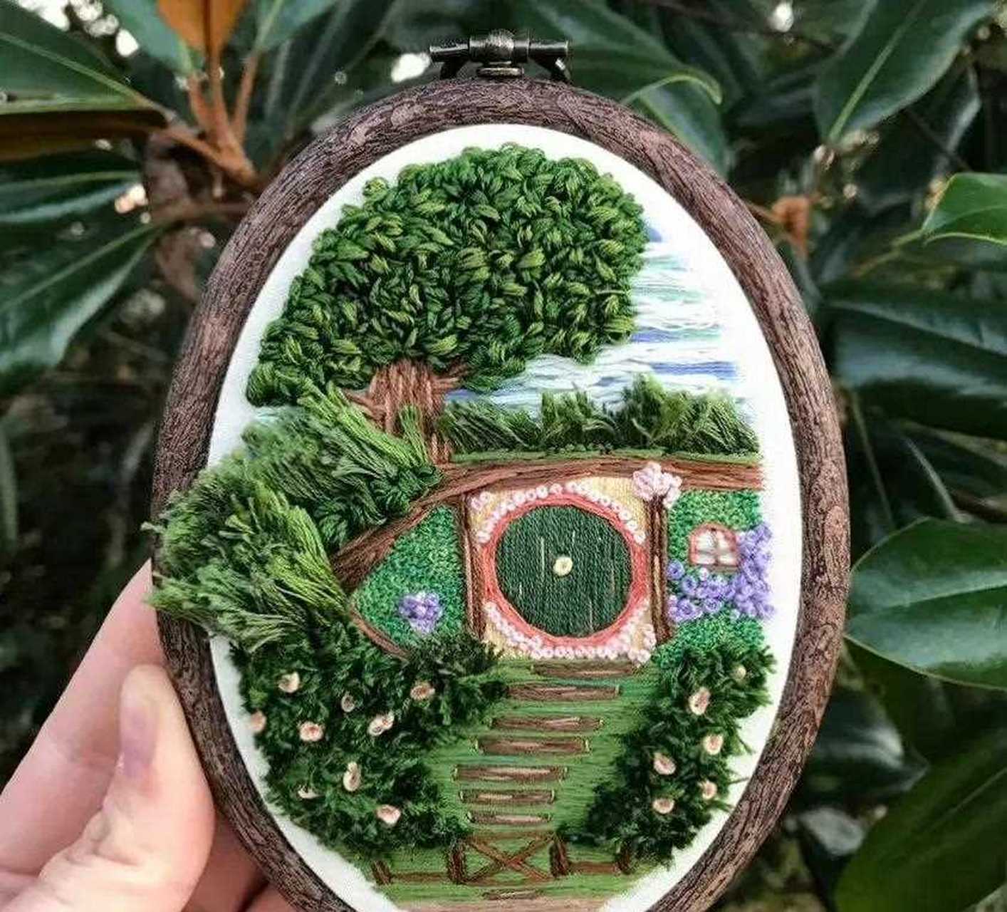 这么美的毛线风景画,出自艺术家rachel之手!治愈又美好!