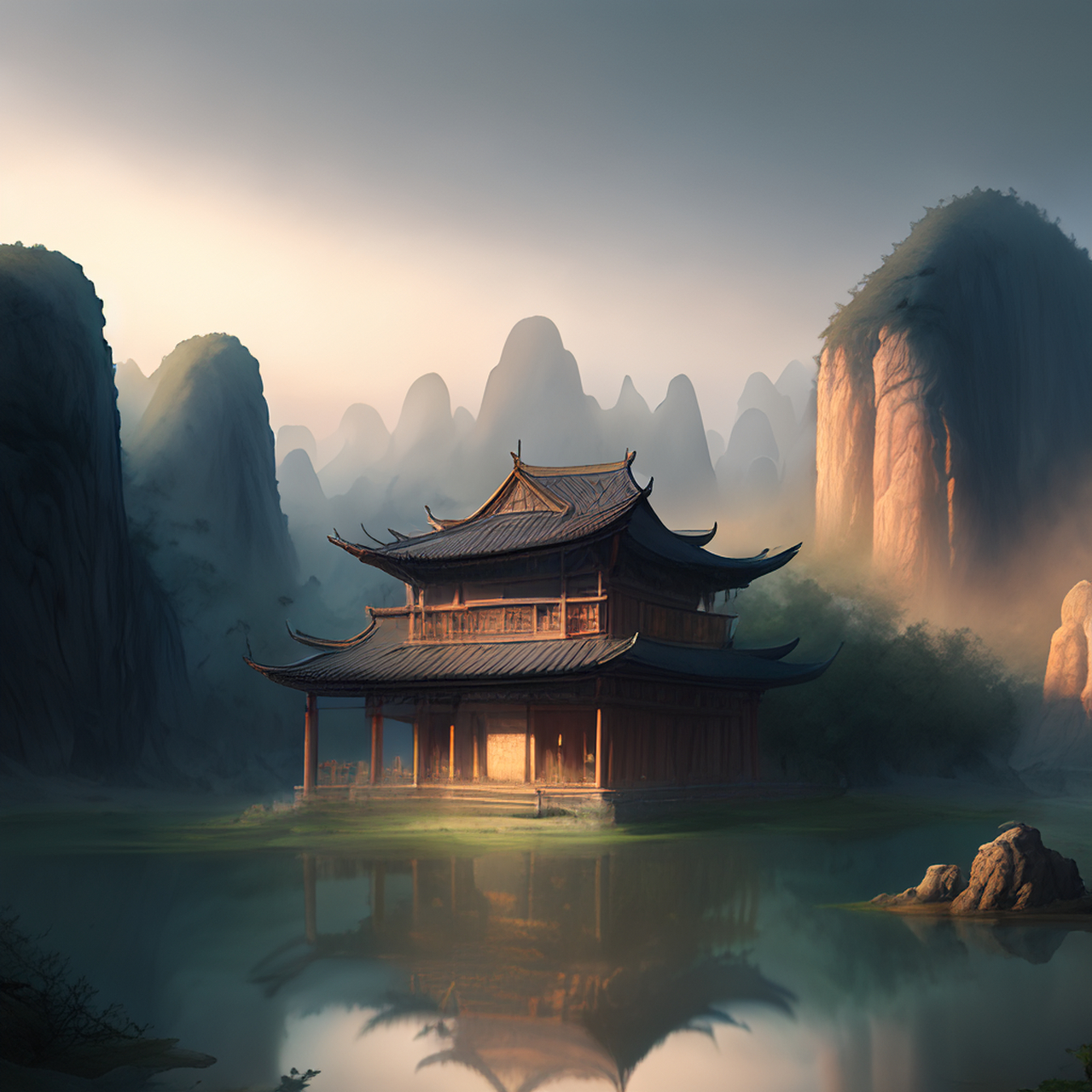 百度ai绘图黑科技#超细节,明亮,古风绘画,中国风,描绘古诗词,古典美.