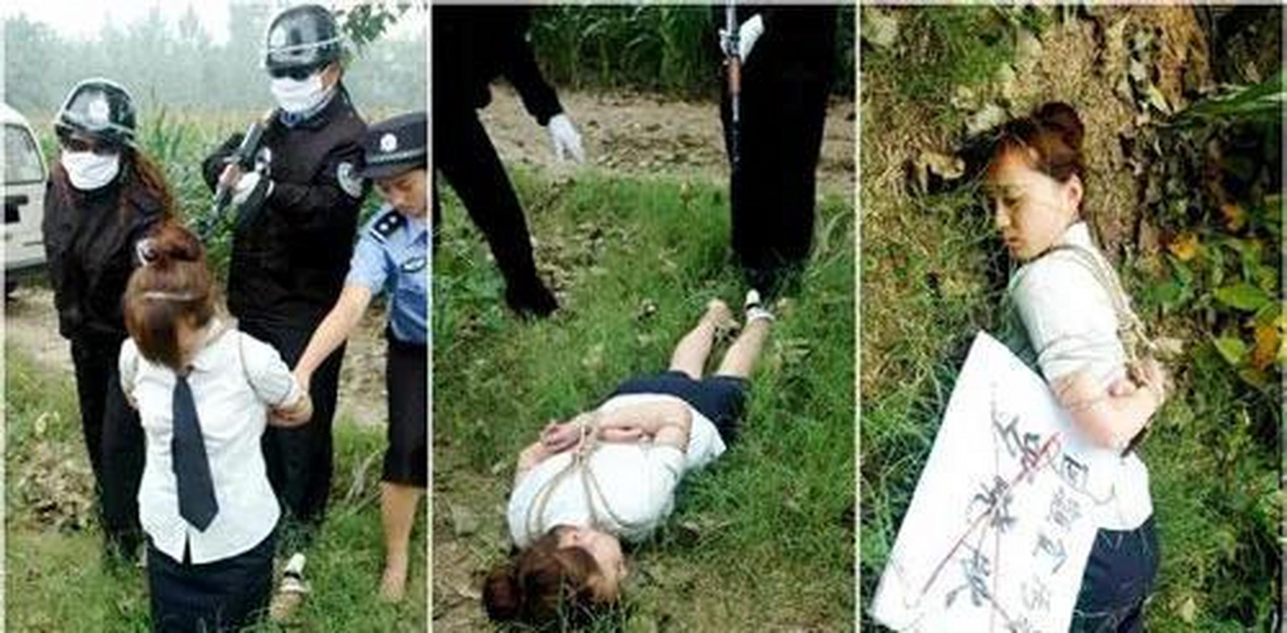 这张照片拍摄于上世纪90年代,一个女贪污犯,被执行