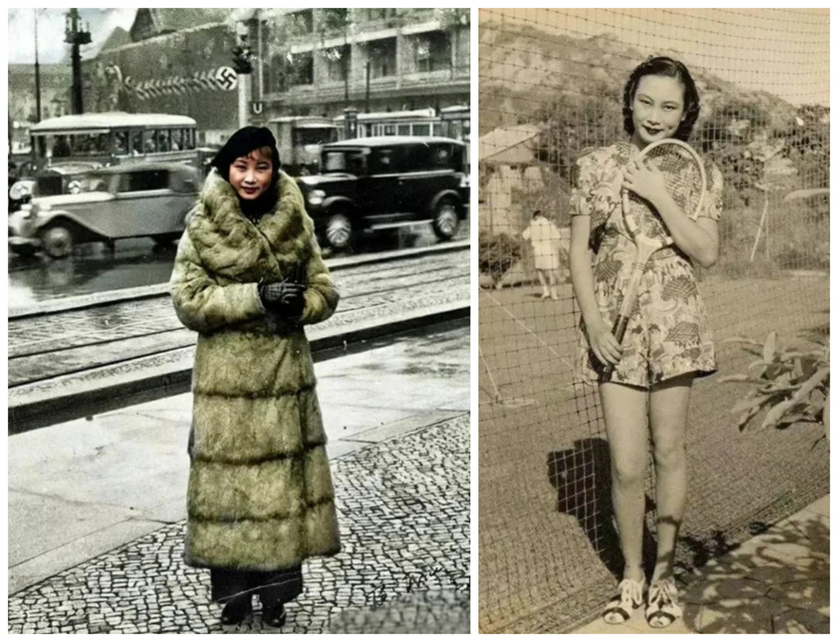 1935年,堪称民国第一美女的演员胡蝶在柏林的照片,这年她27岁