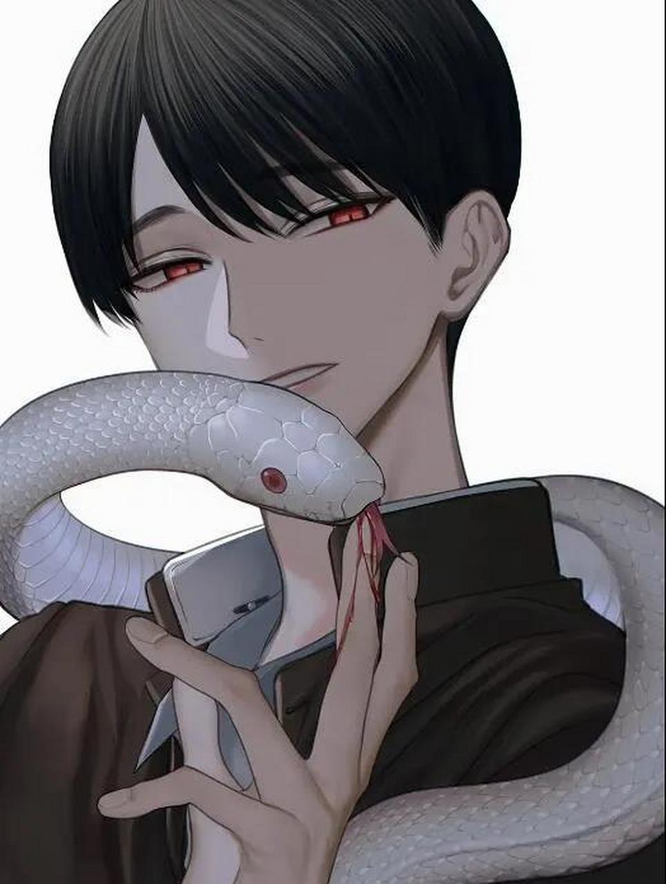 gif创作人# #插画设计#妖娆病娇的蛇系美男子,好欲!