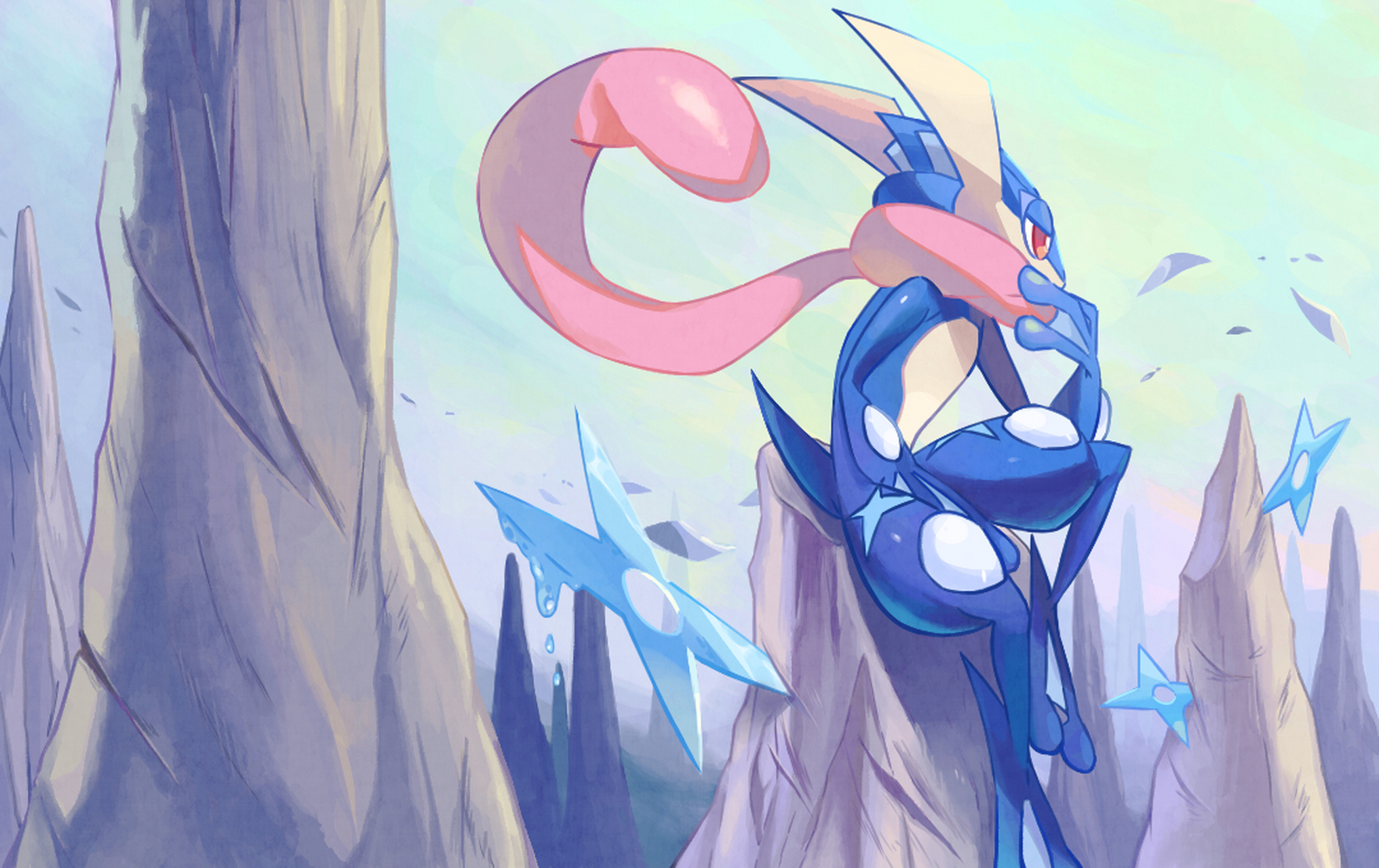 一组帅气的甲贺忍蛙插画 #宝可梦