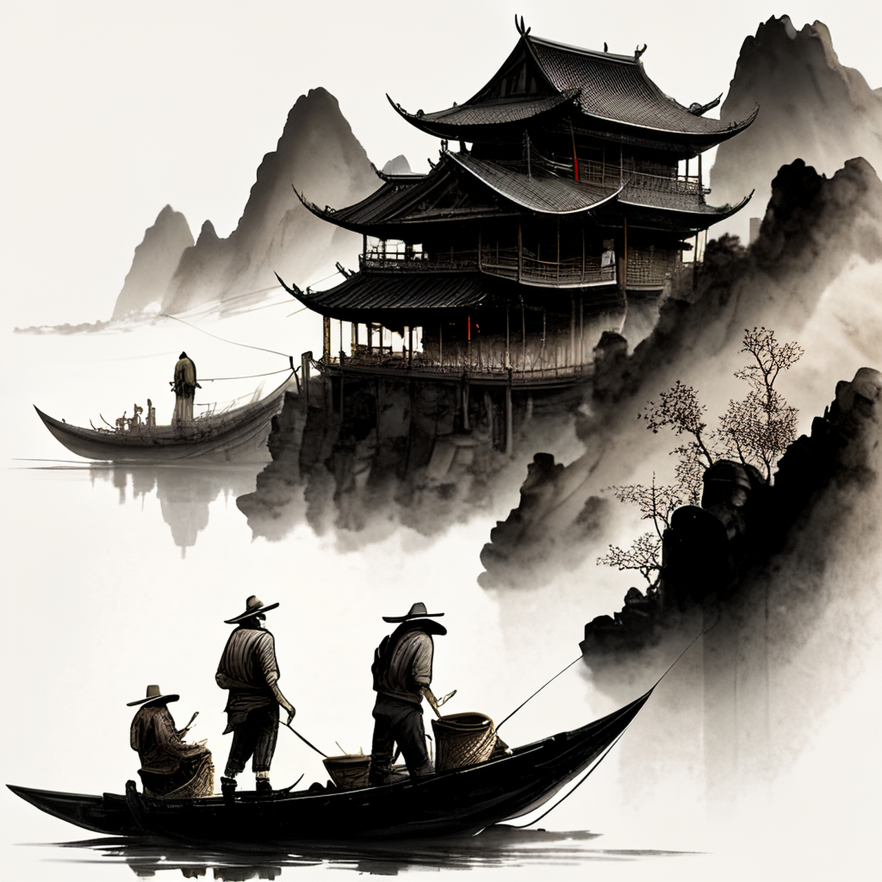 百度ai绘图黑科技#壁纸,微视图,古风绘画,中国风,描绘古诗词,古典 ..