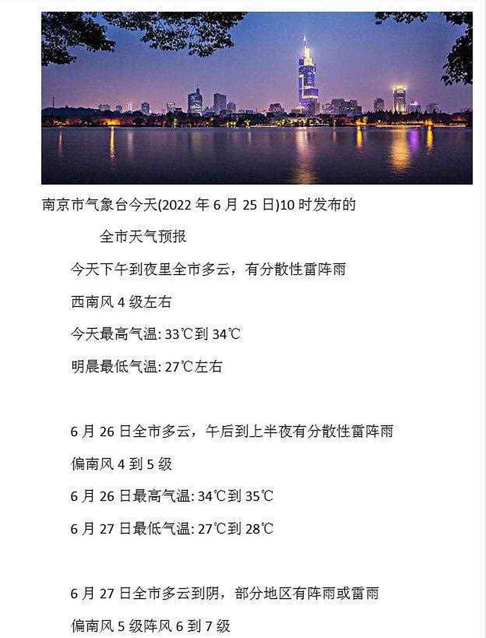 南京的天气预报在线