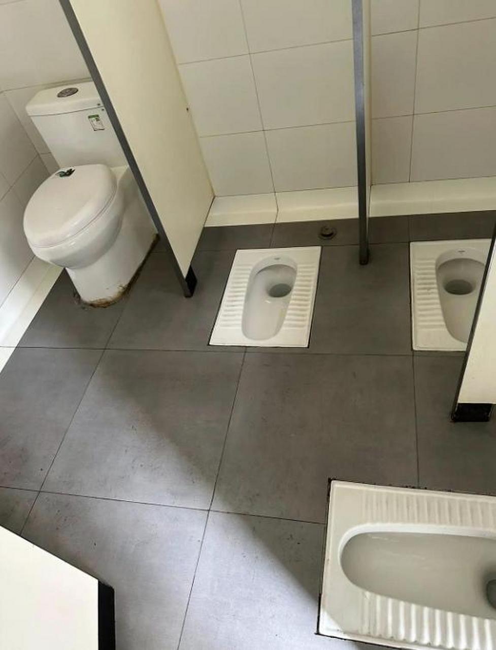 这么多坑位的厕所,主打的应该就是聊天和热闹吧~  #来句神评吧