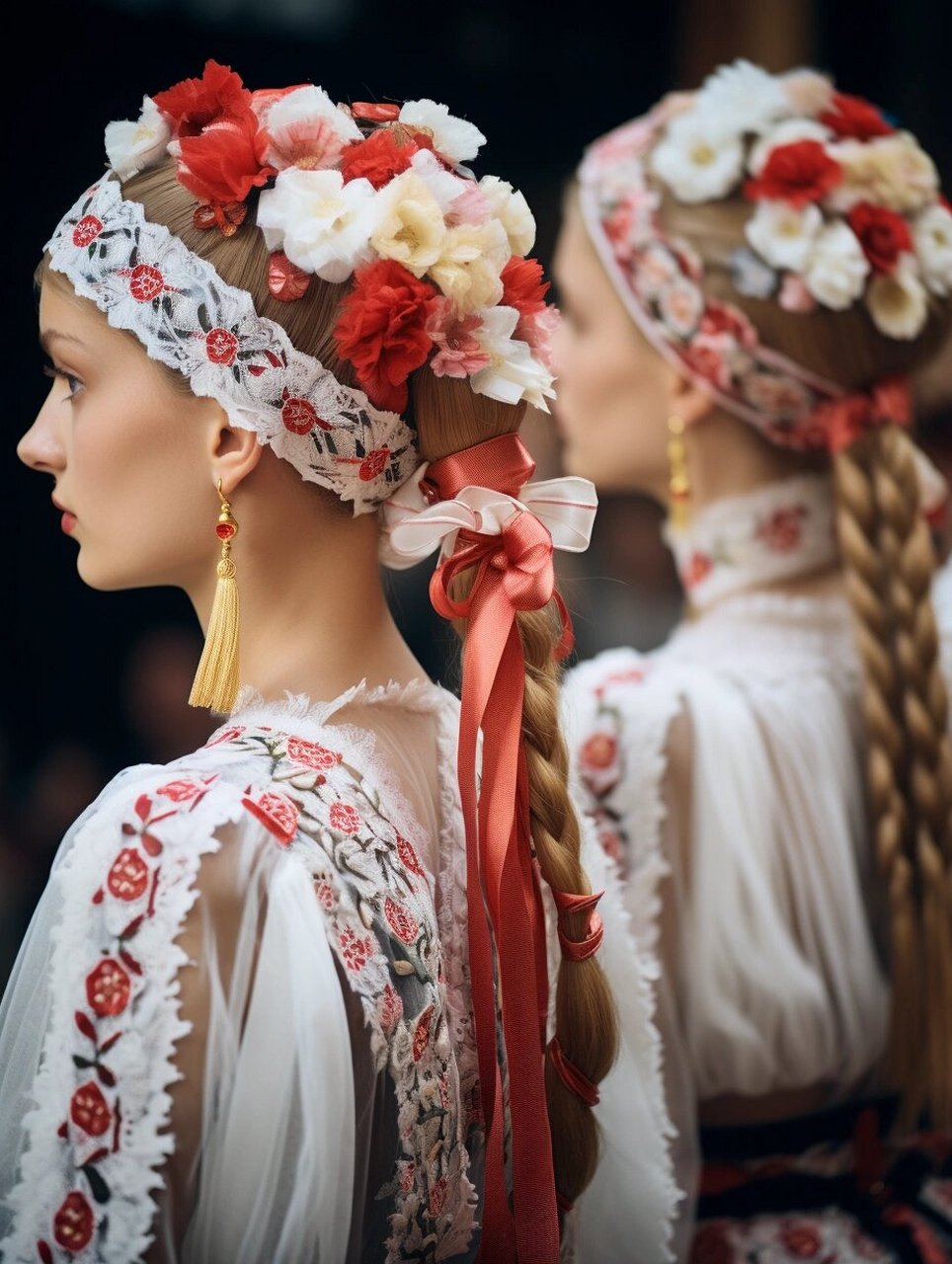 捷克民族服饰设计灵感  在捷克传统文化中,已婚妇女习惯在头上包着一