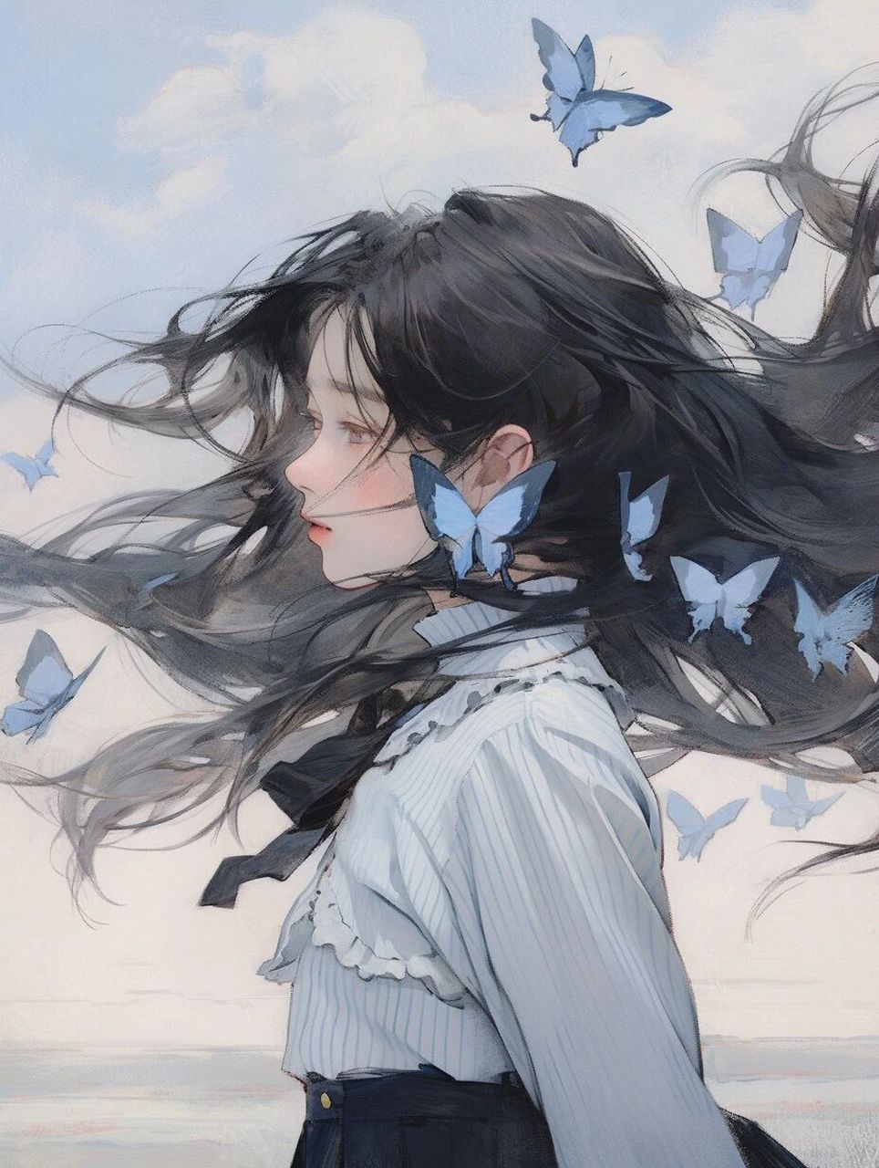 独自前行,感悟mid journey中的烟雨蒙蒙  享受独自漫步于雨中的感觉.